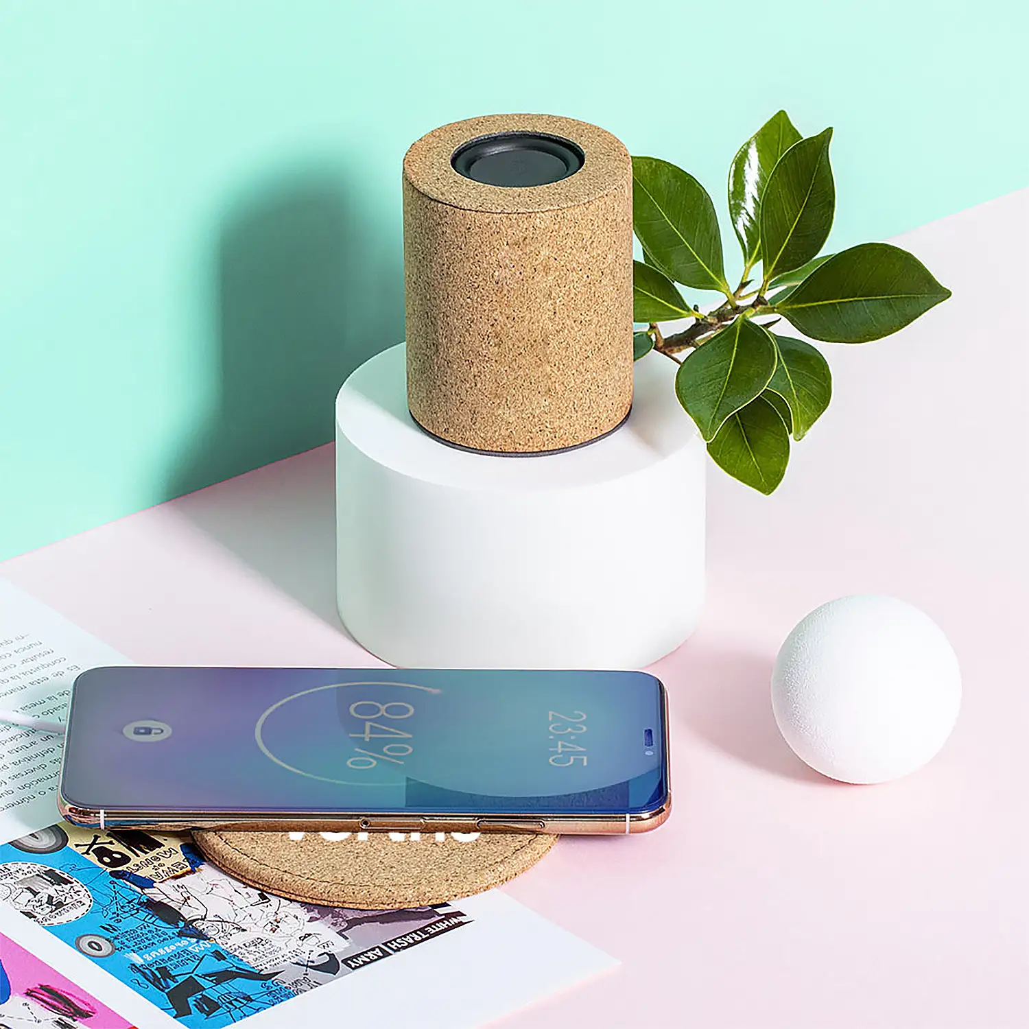 Altavoz nature corcho bluetooth 5.0 . Potencia Sonido 3W. Batería 300 mAh