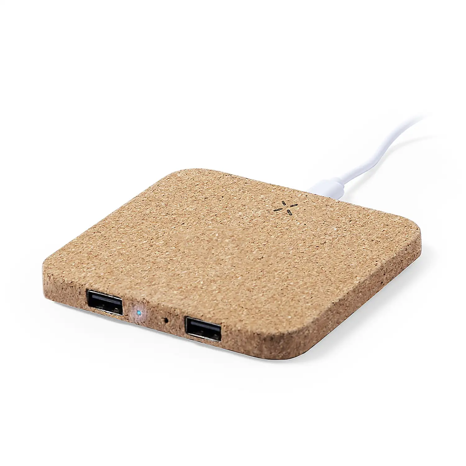 Cargador nature corcho Inalámbrico 10W. 2 Salidas USB