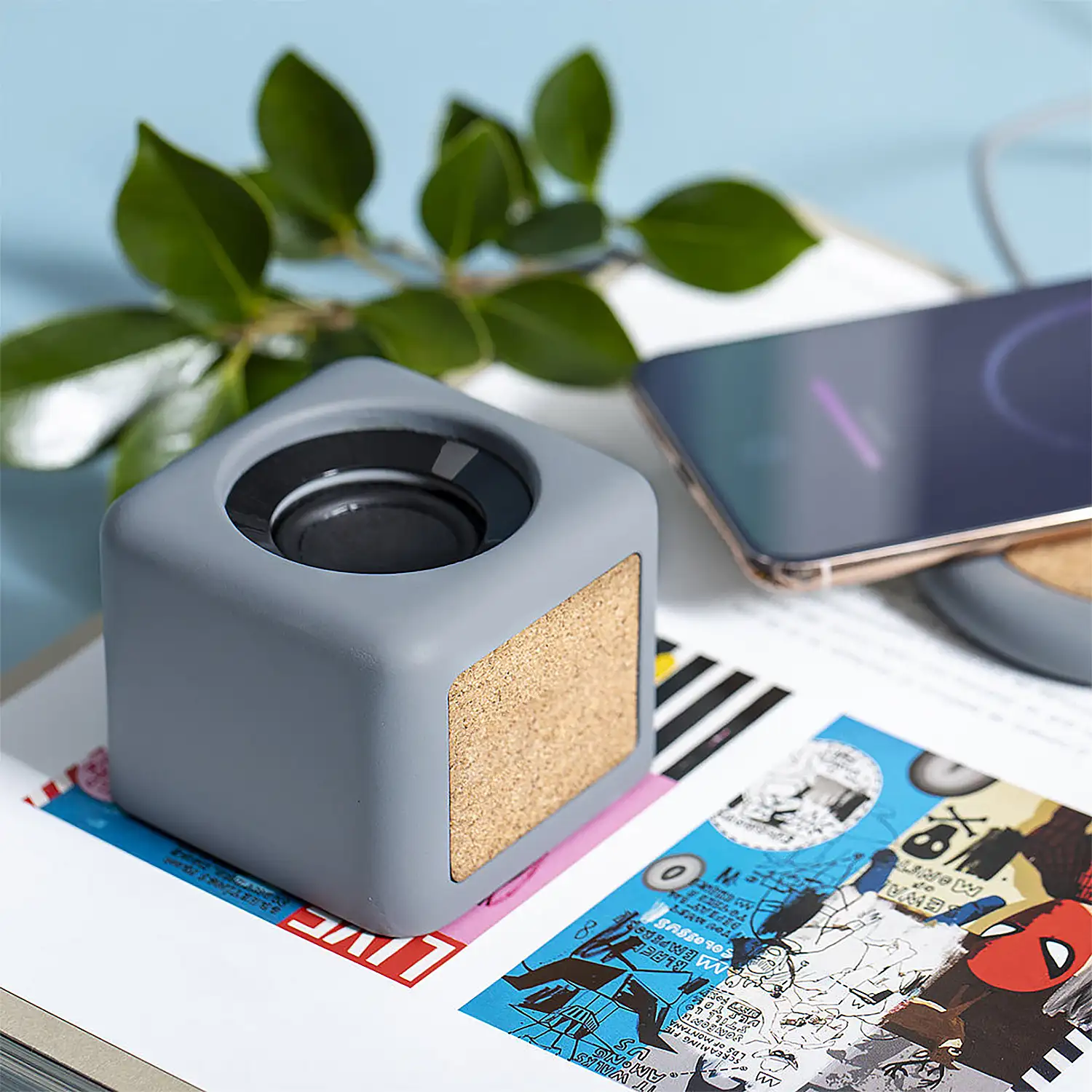 Altavoz nature en corcho y piedra caliza bluetooth 5.0. Potencia Sonido 3W. Batería 300 mAh