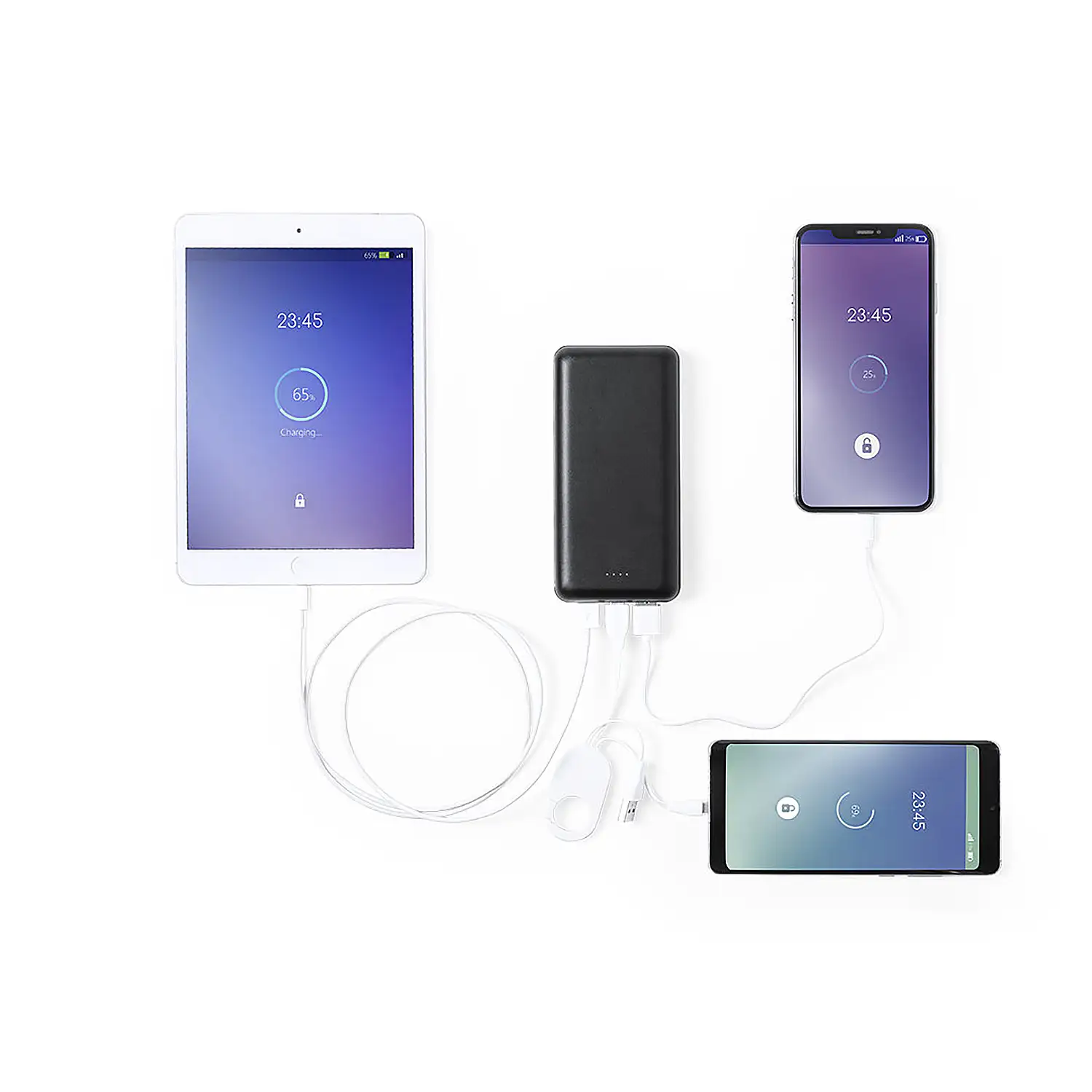 Power Bank 20000 mAh. 2 Salidas USB y 1 Tipo C. Entrada Tipo C. Cable No Incluido