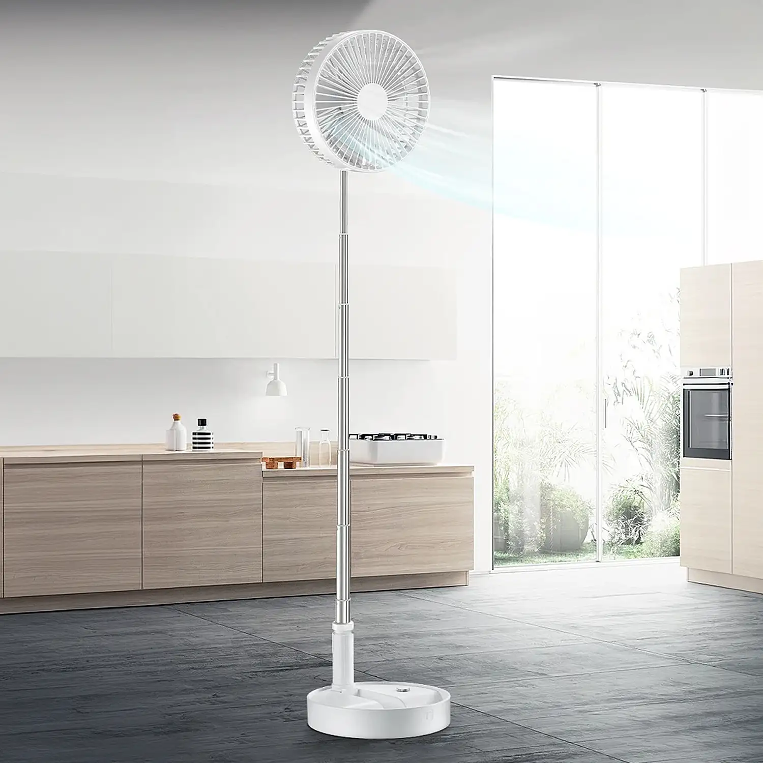Ventilador plegable y extensible hasta 100 cms.