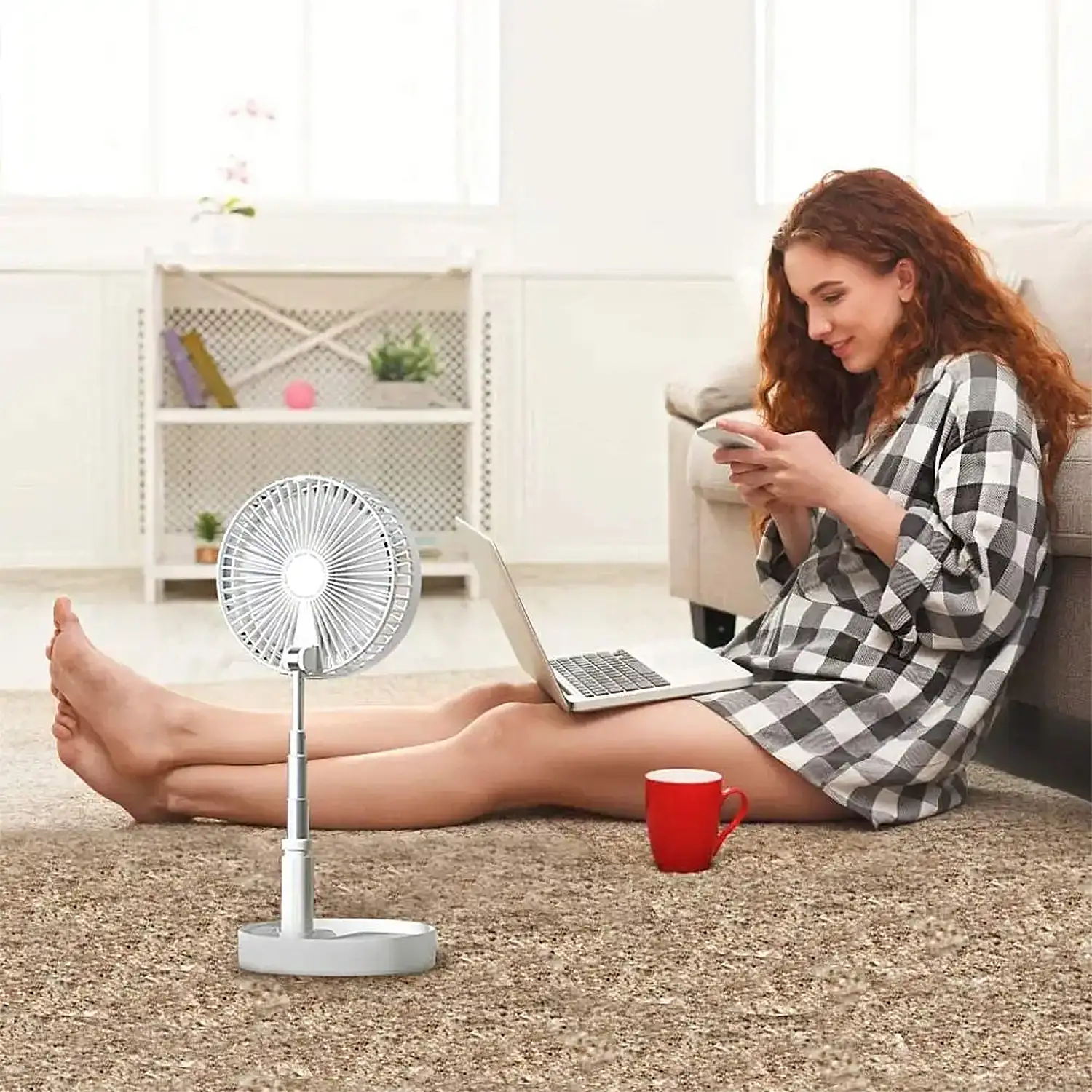 Ventilador plegable y extensible hasta 100 cms.