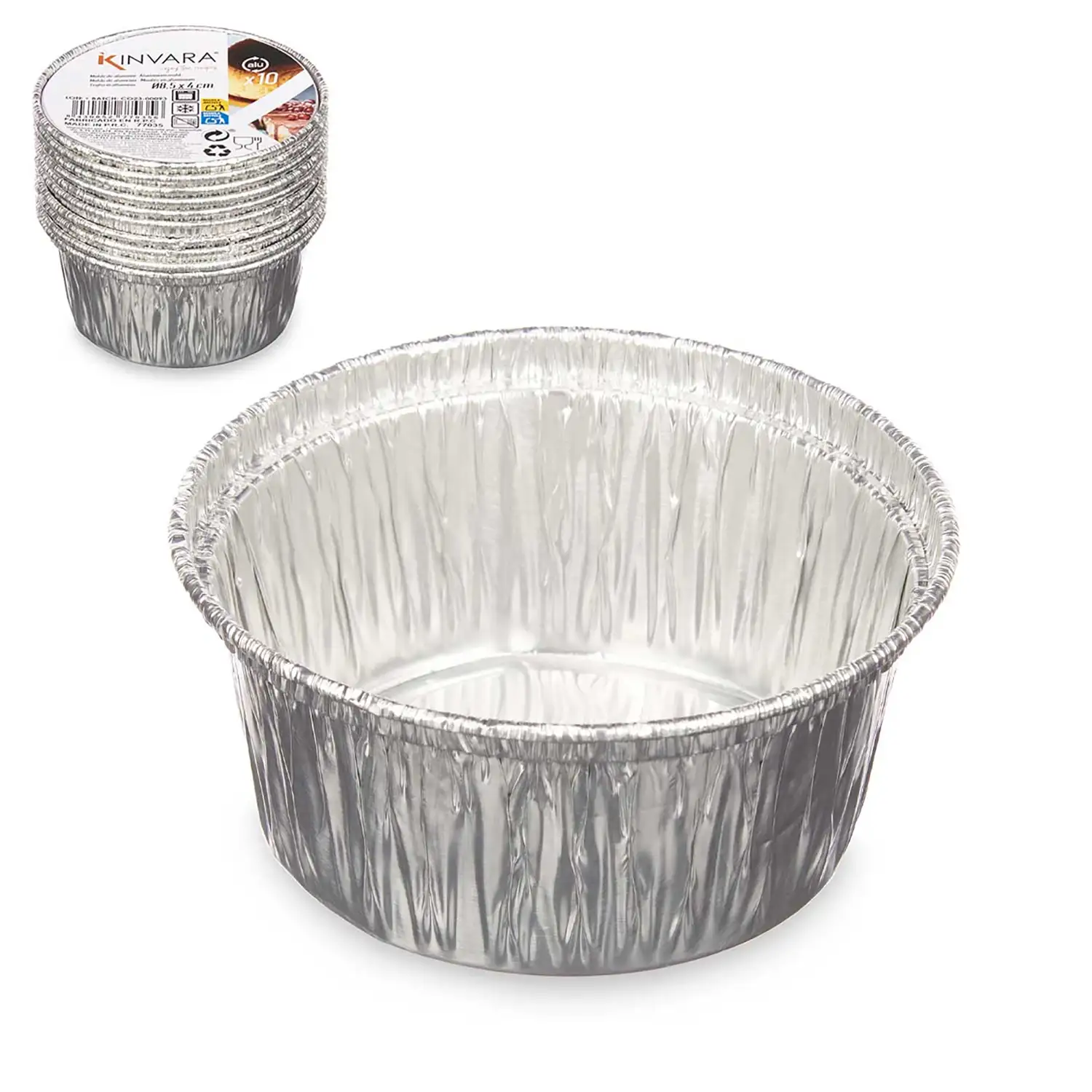 SET 10 MOLDES FLAN ALUMINIUN REDONDO