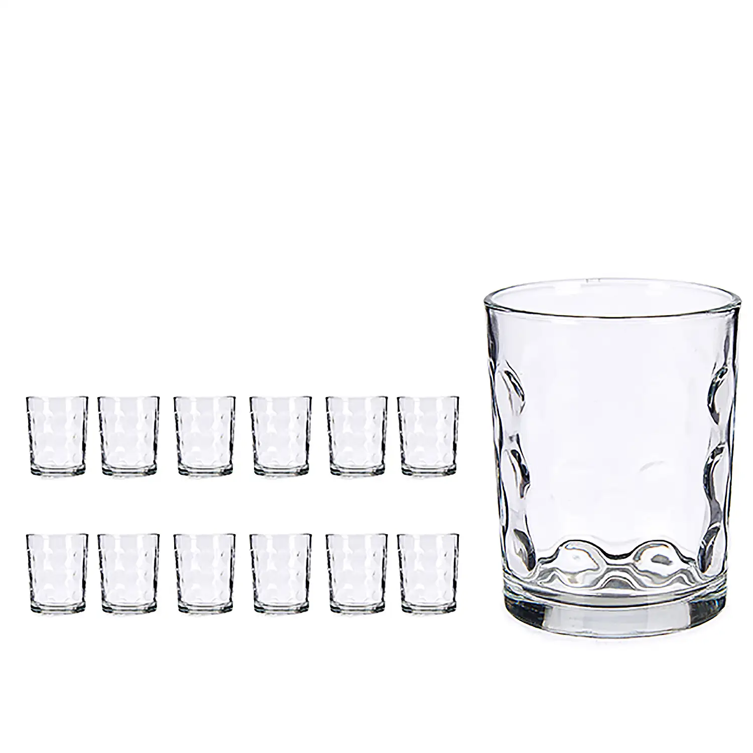 Set de 12 vasos con diseño puntos 400 ml.