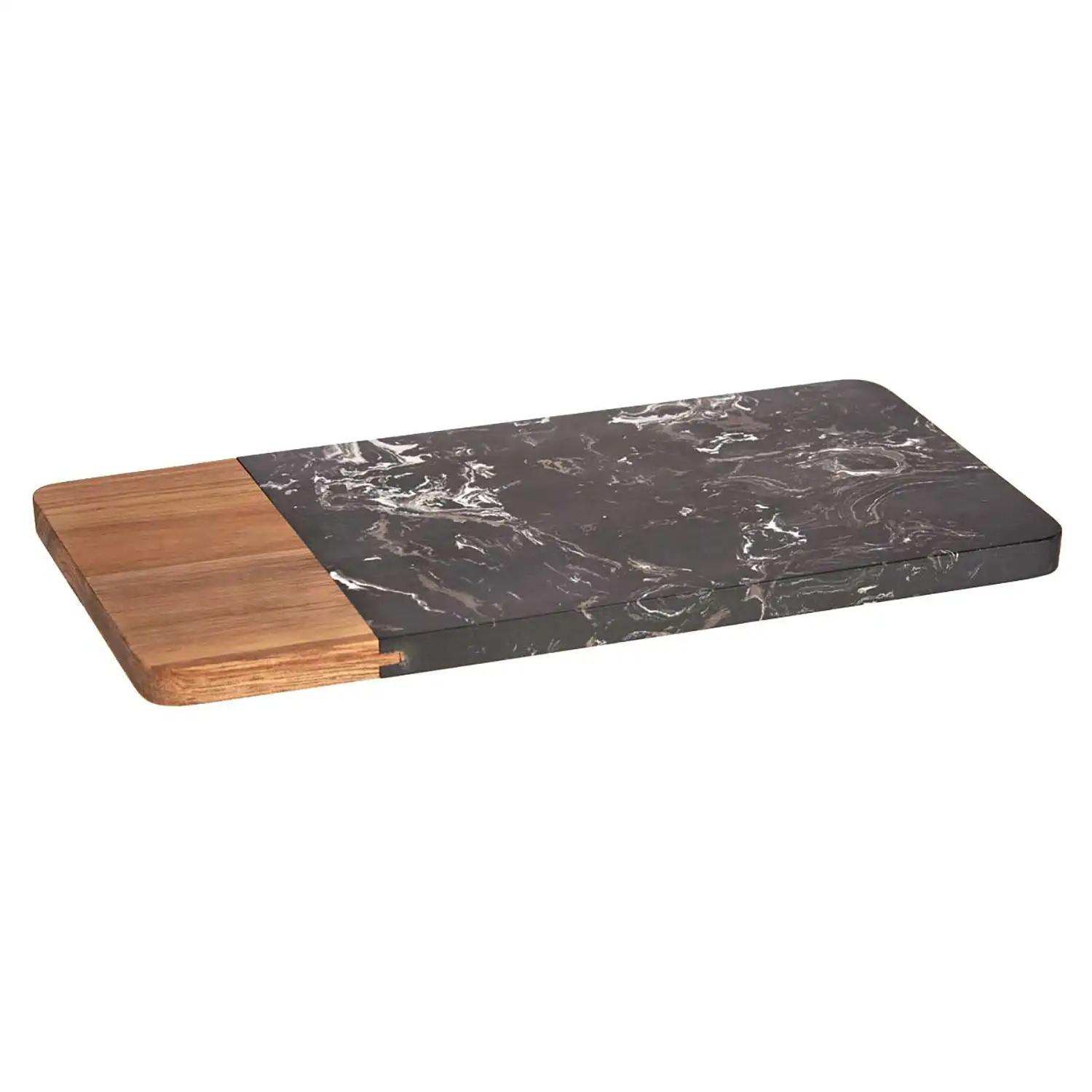 TABLA CORTAR MADERA Y MARMOL NEGRO 30CM