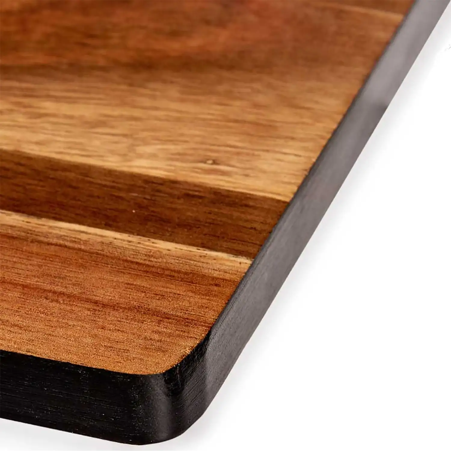 TABLA CORTAR MADERA CON BORDE NEGRO 45CM