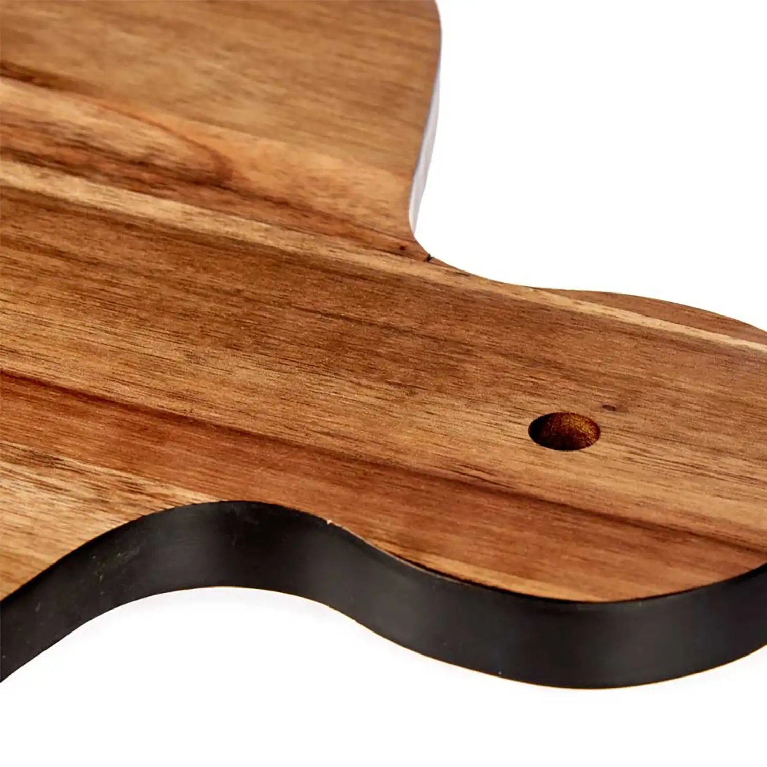 TABLA CORTAR MADERA CON BORDE NEGRO 40CM
