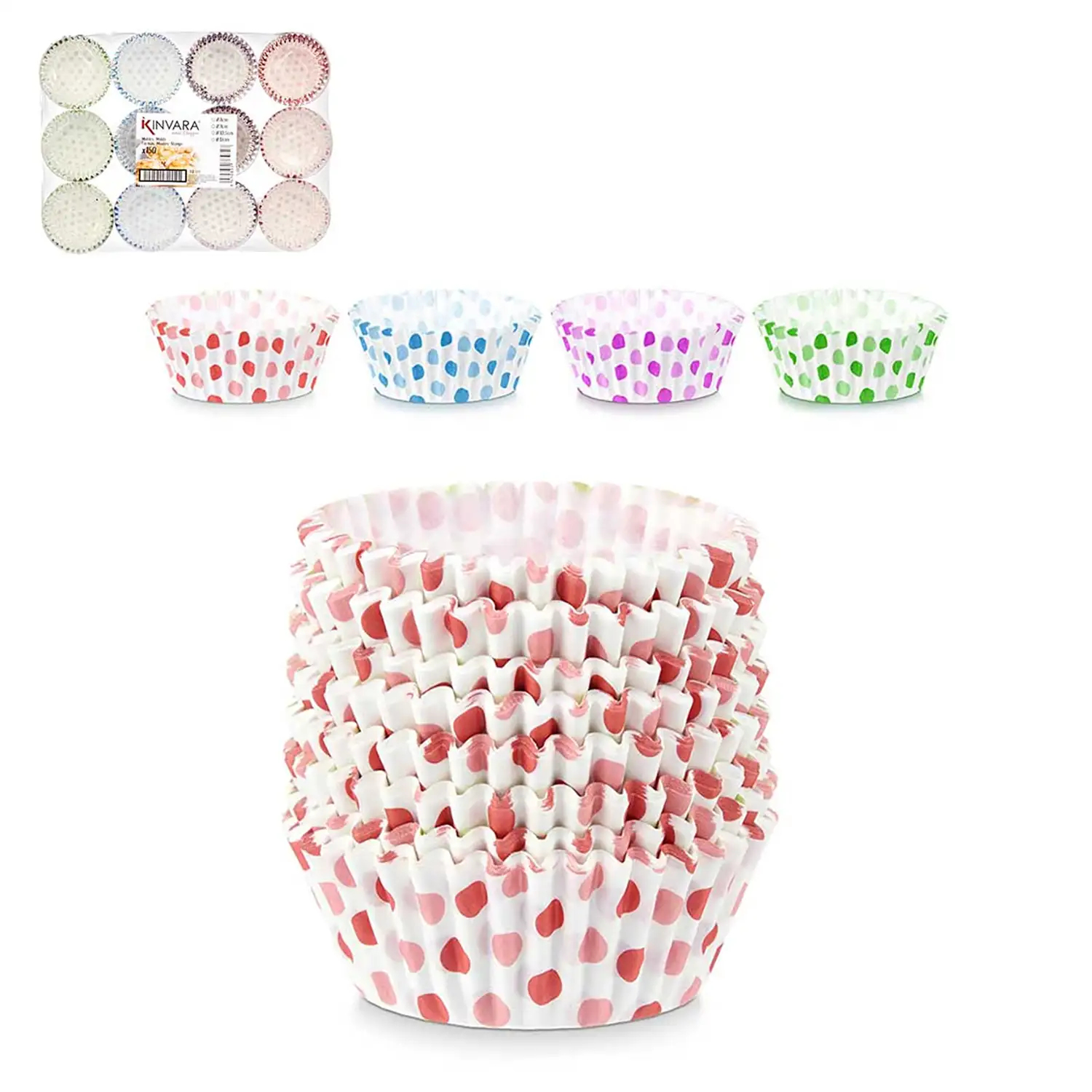 SET 150 MOLDES PAPEL PUNTOS 8CM SURT 4