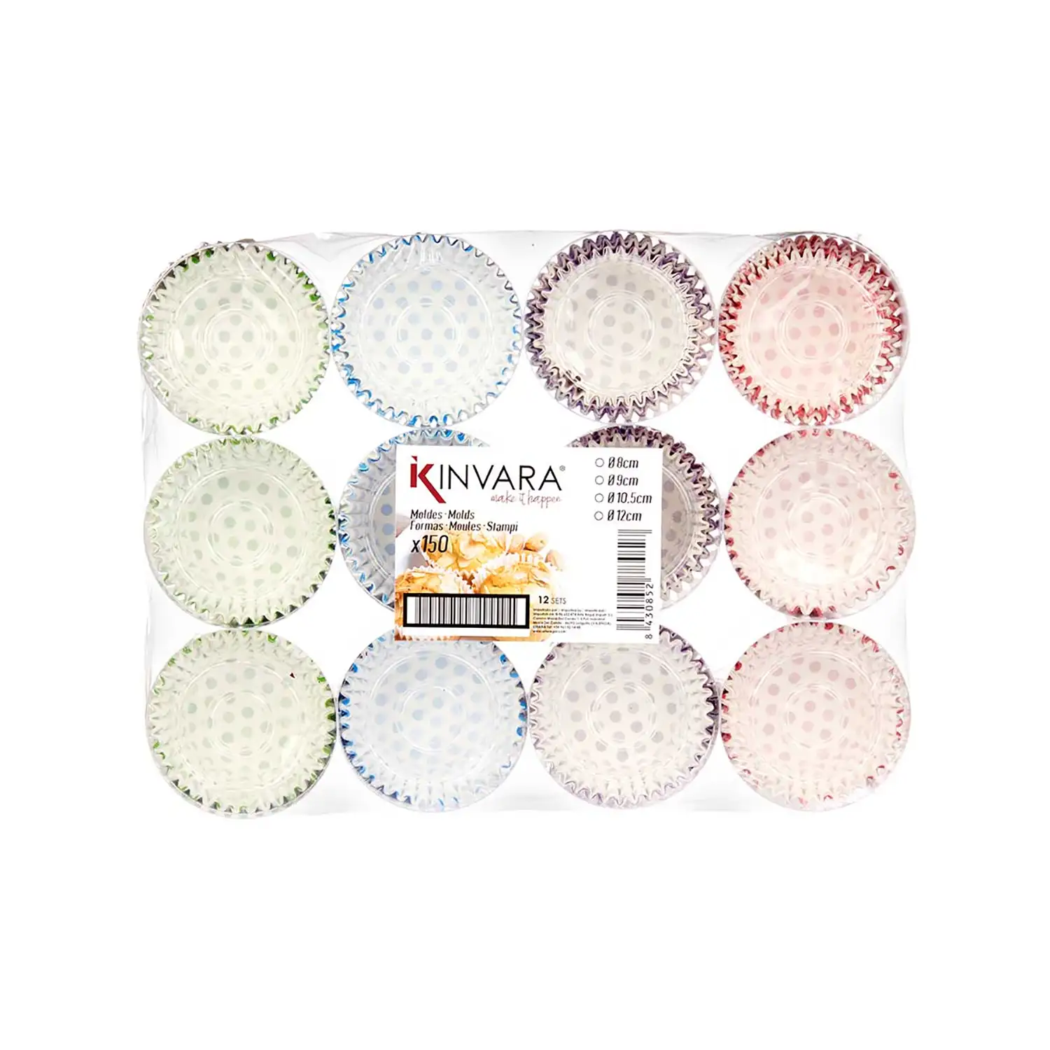 SET 150 MOLDES PAPEL PUNTOS 10,5CM SURT 4
