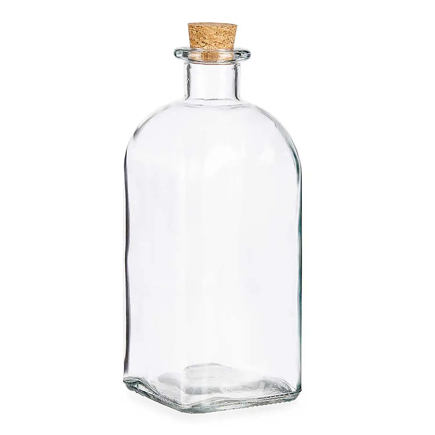 Frasco de vidrio de 1L con tapón de corcho.