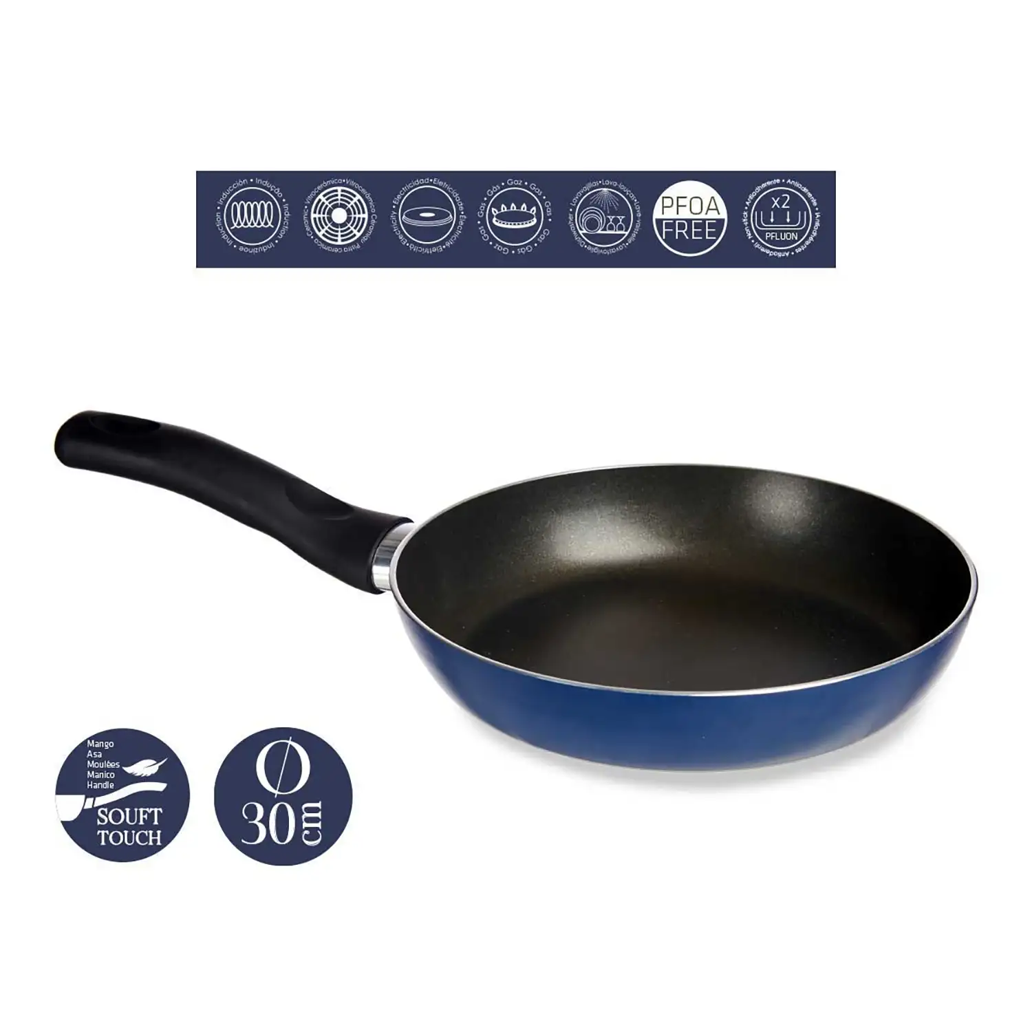 SARTEN ALUMINIO PRENSADO 30CM AZUL