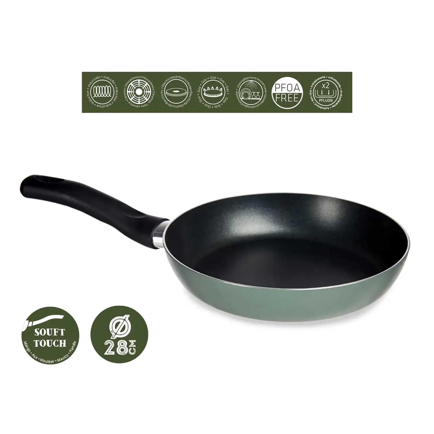 SARTEN ALUMINIO PRENSADO 28CM VERDE