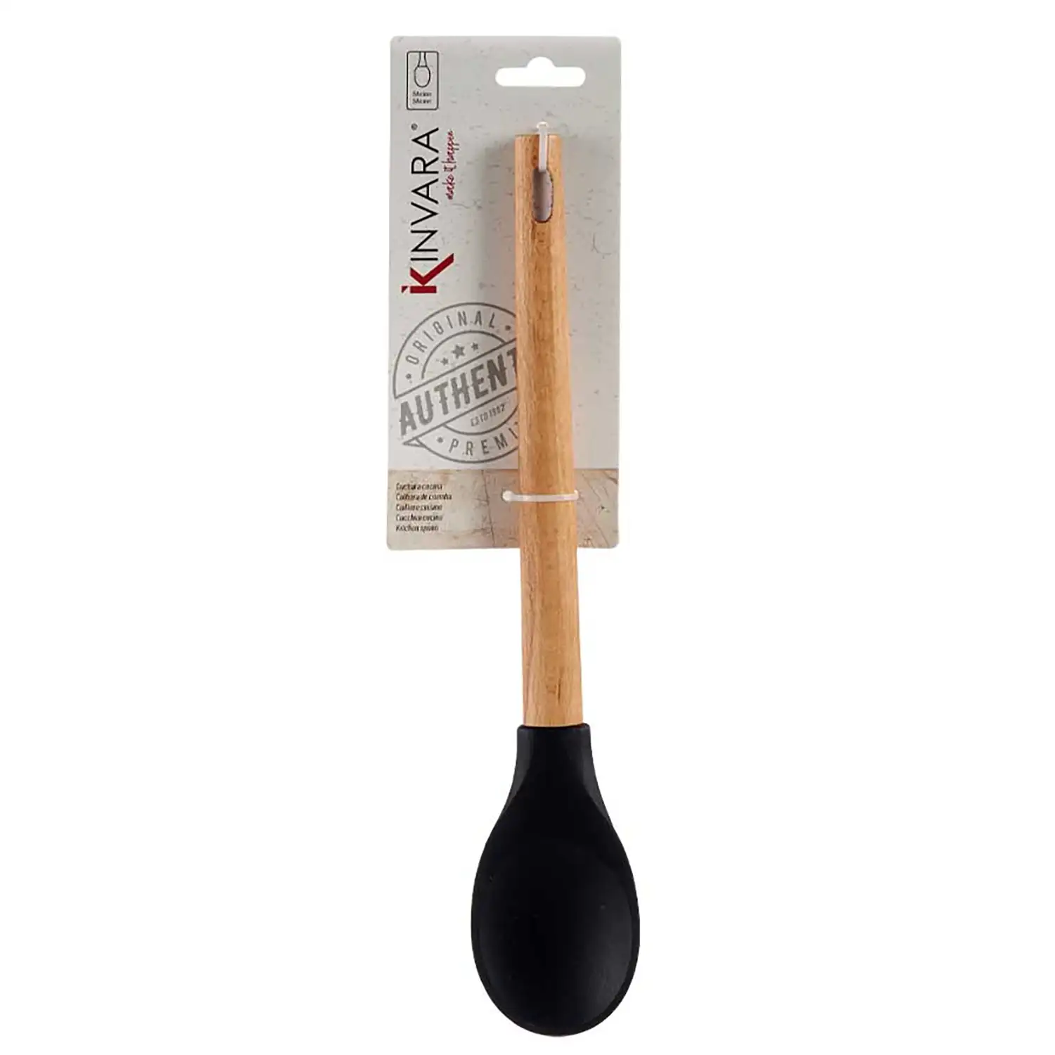 CUCHARA SILICONA MANGO MADERA DE HAYA 30CM