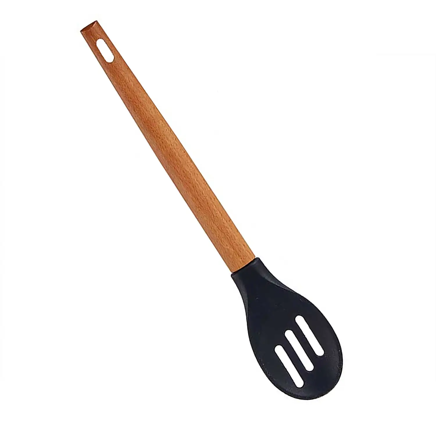 CUCHARA SILICONA MANGO MADERA DE HAYA 30,5CM