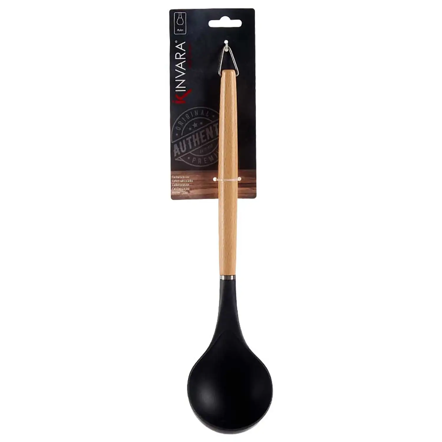 CUCHARA NYLON MANGO MADERA DE HAYA 32,5CM