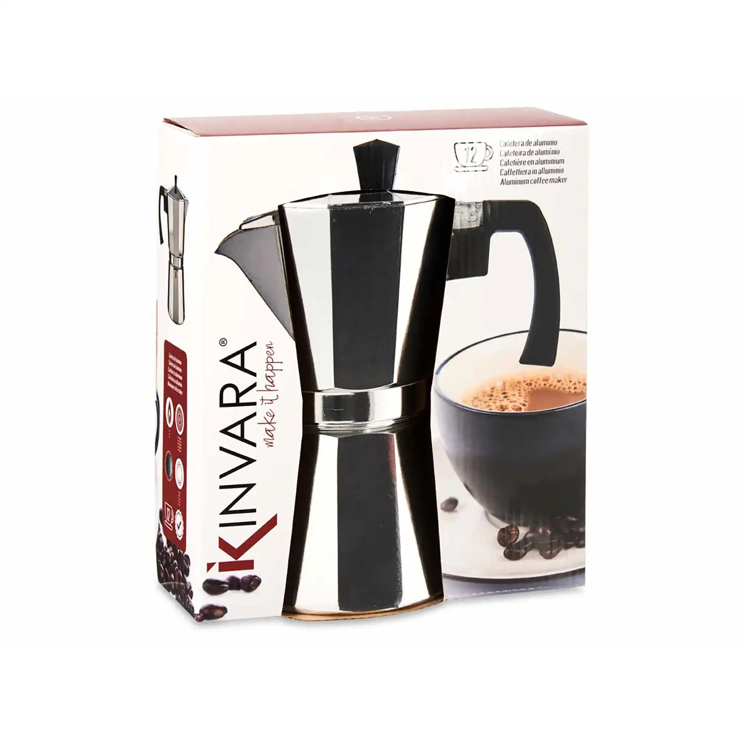 CAFETERA ALUMINIO 12 TAZAS CON ASA
