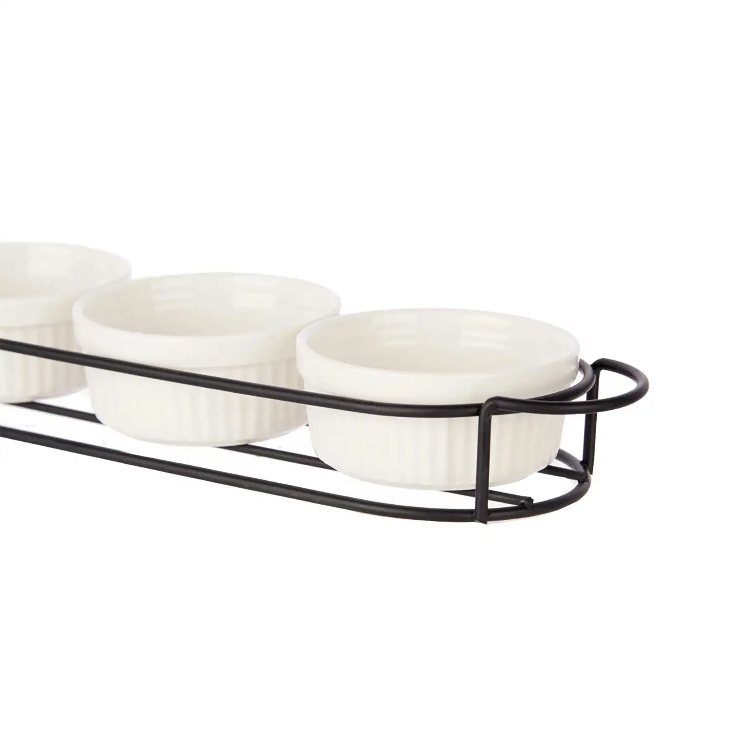 SET 4 PZS APERITIVO CON SOPORTE PORCELANA