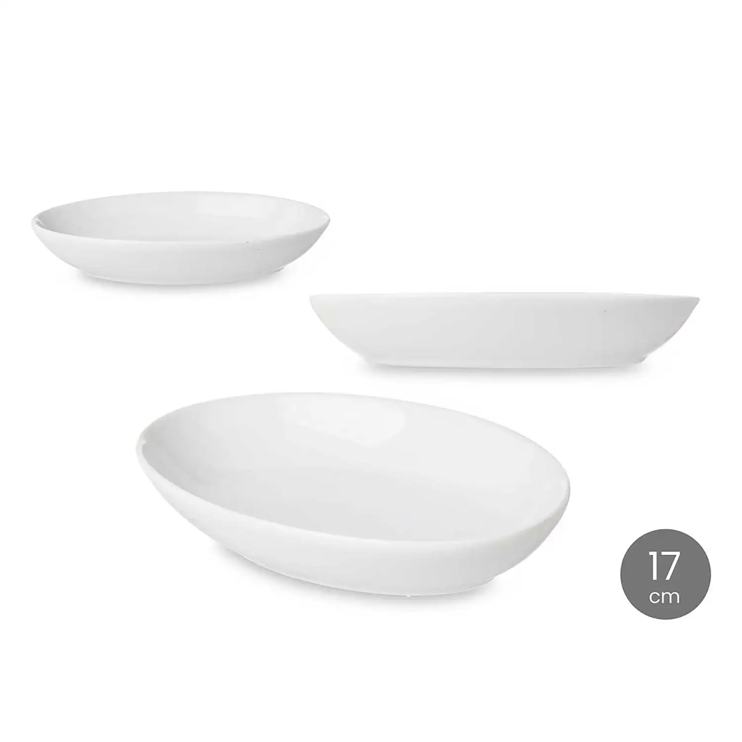 PACK 6 BANDEJAS OVALADA PORCELANA 17 CM