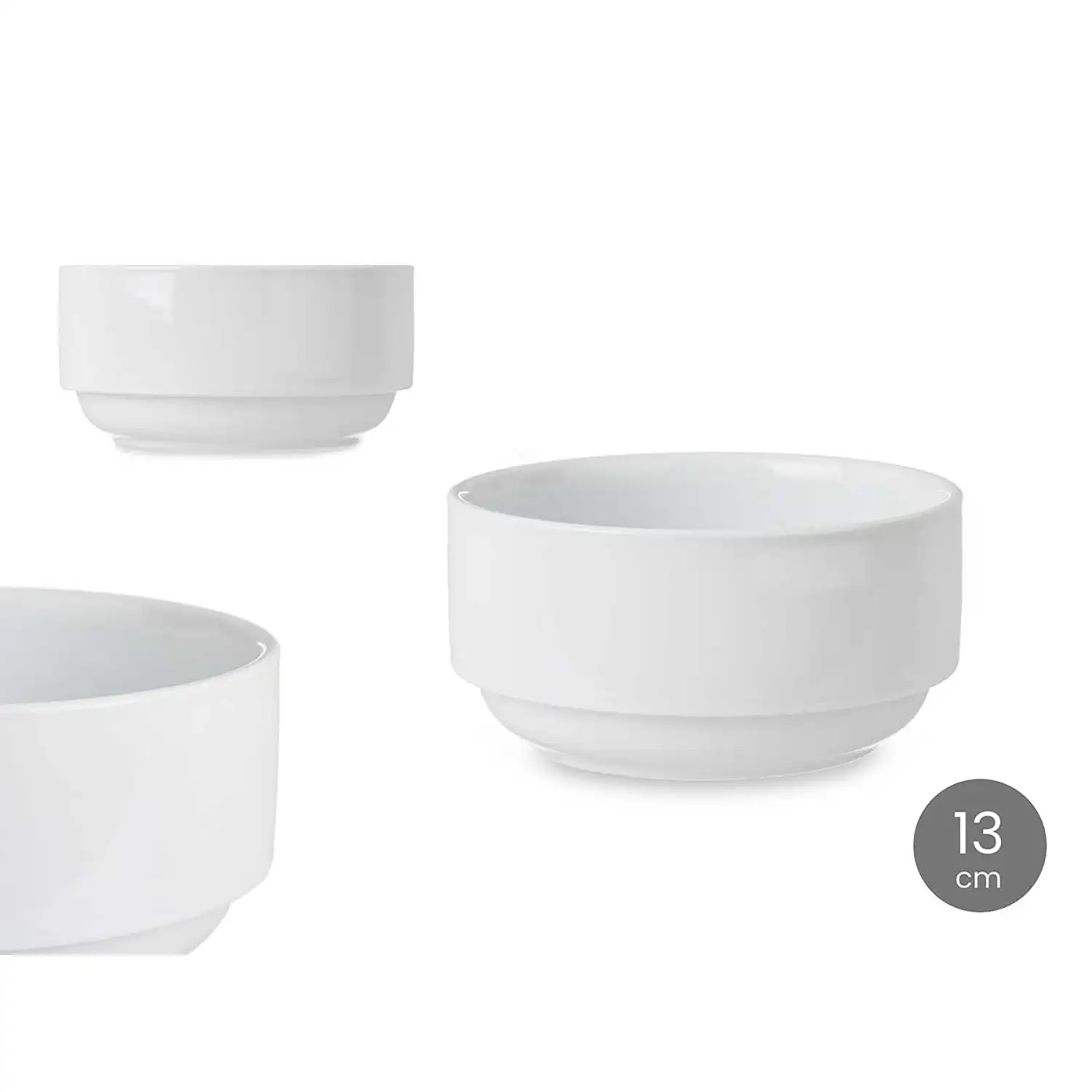 PACK 6  BOWLS APILABLES PORCELANA 13 CM