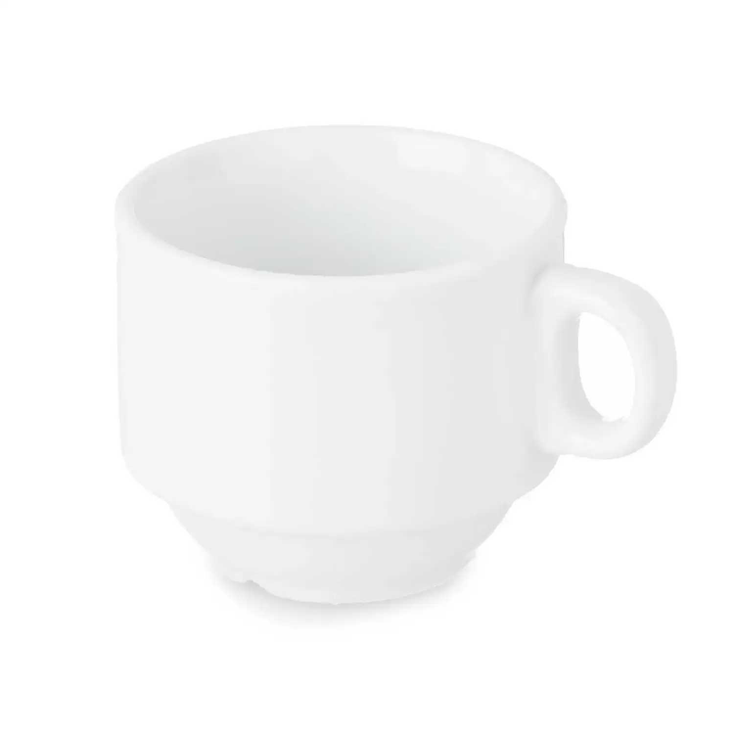 PACK 12 TAZAS PORCELANA APILABLE 90 ML