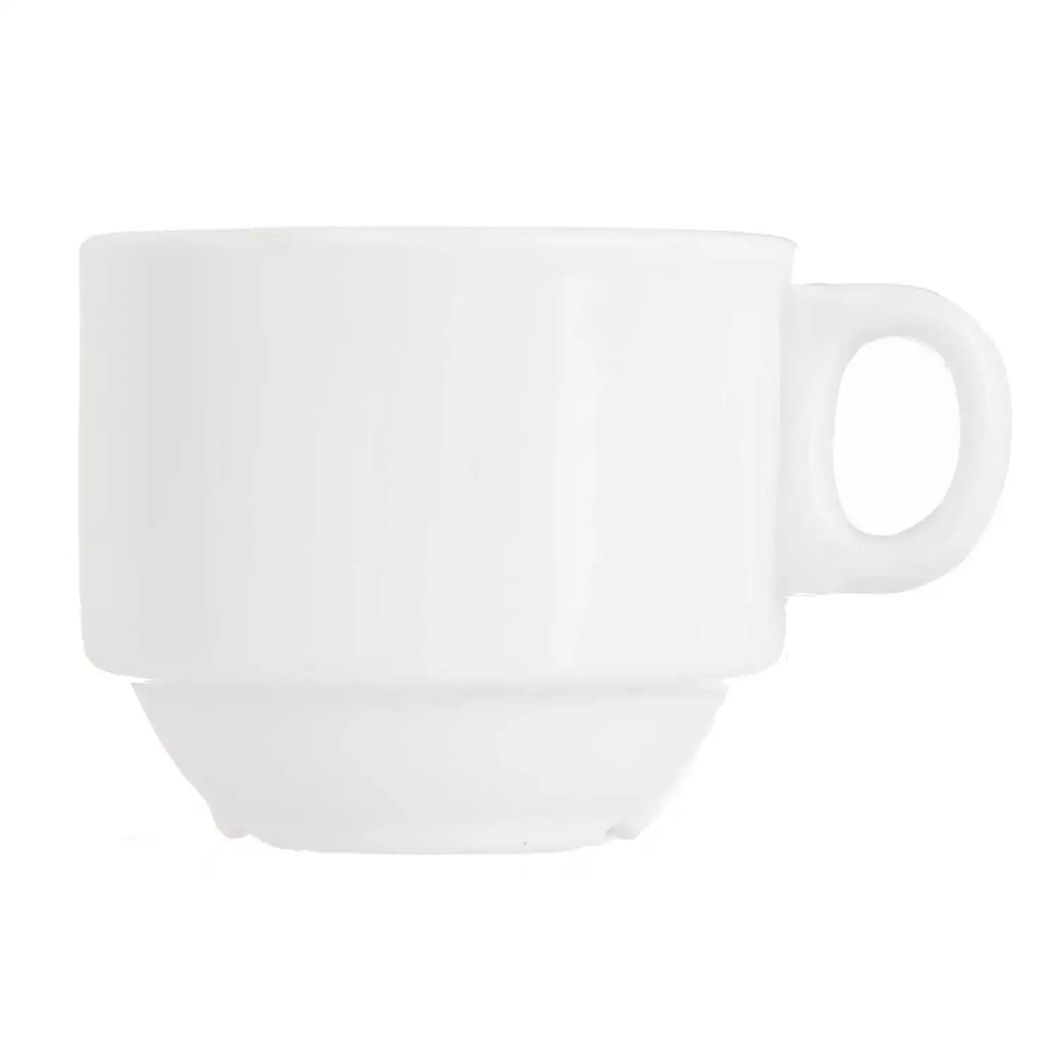 PACK 12 TAZAS PORCELANA APILABLE 90 ML