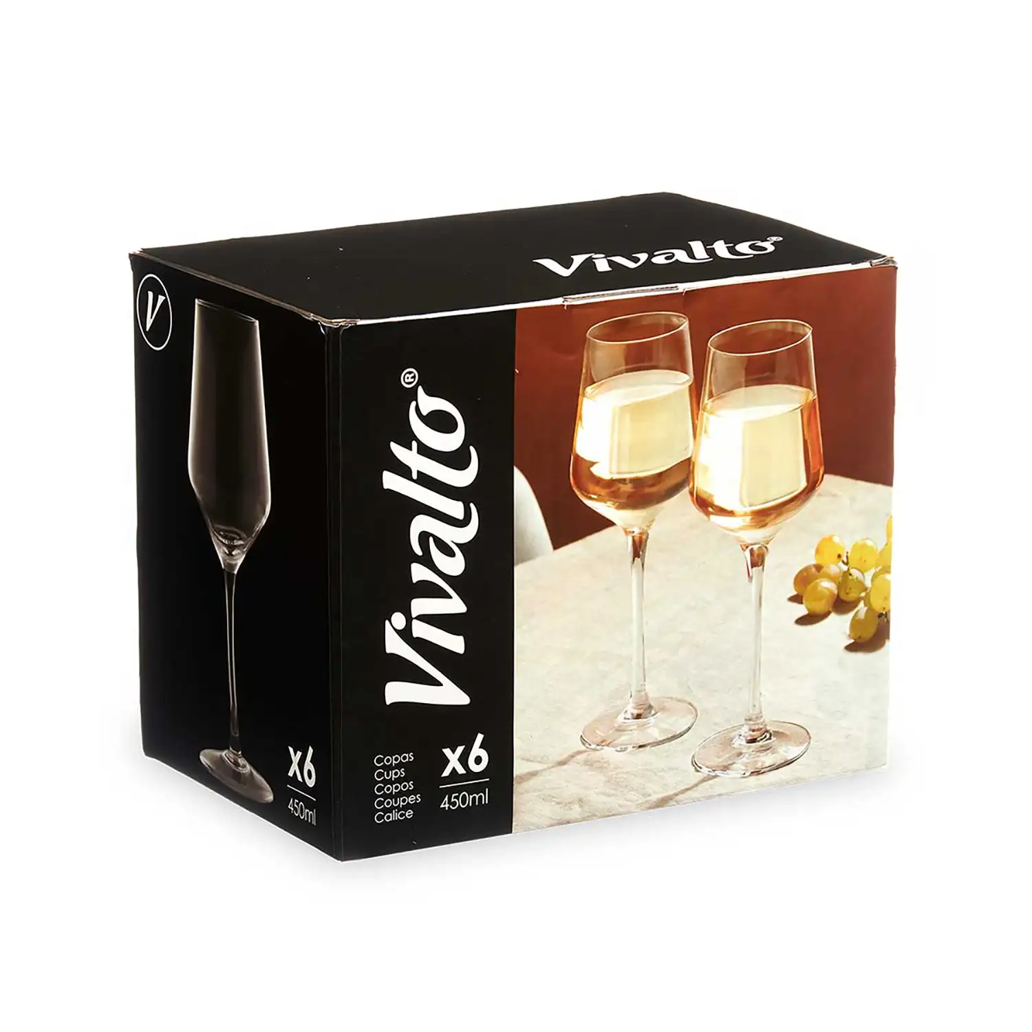 PACK 6 COPAS VINO CONICA 450ML