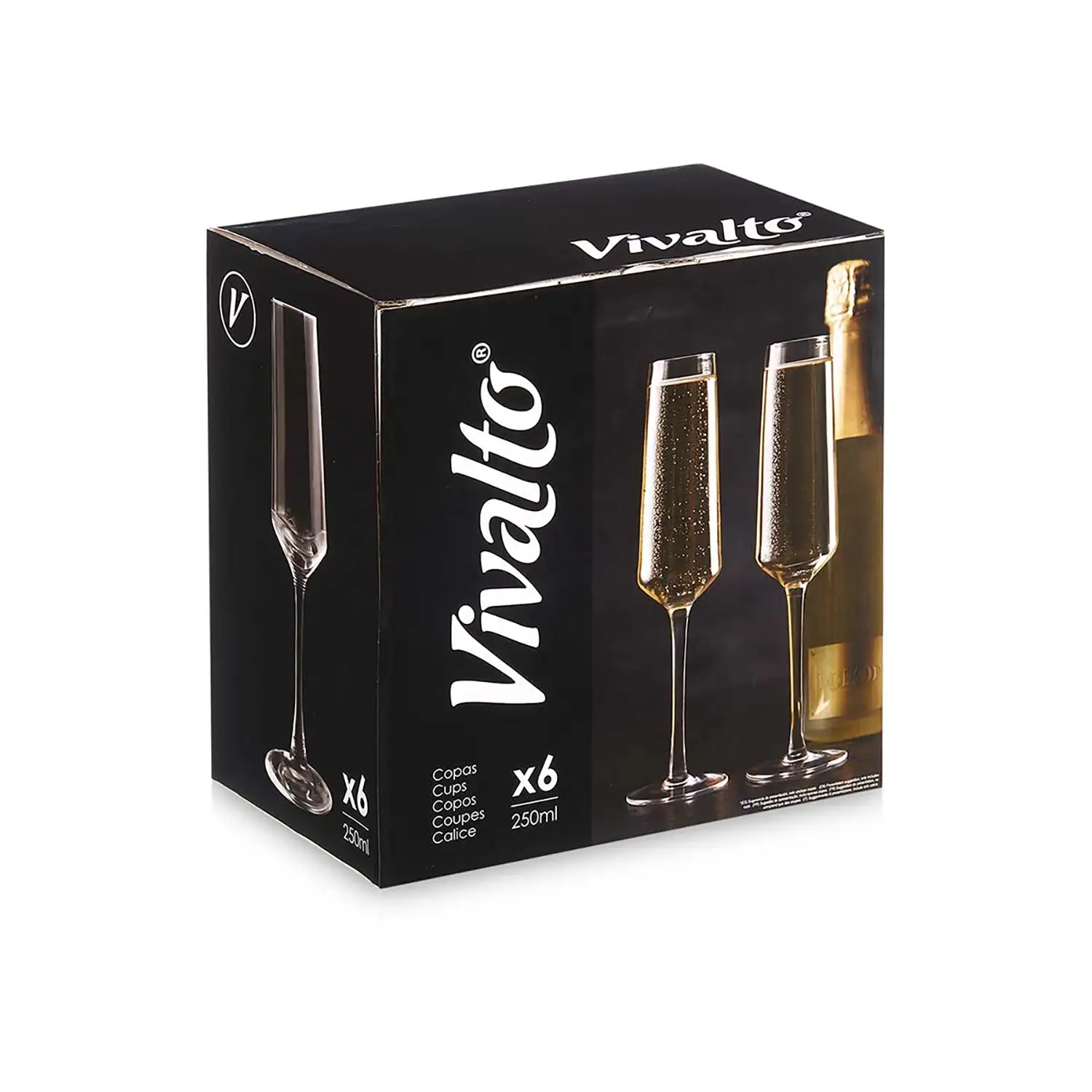 PACK 6 COPAS CHAMPAGNE CONICA 250ML