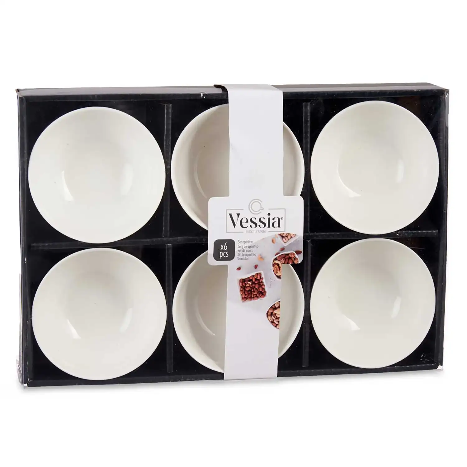 SET 6 CUENCOS PORCELANA BLANCA APERITIVO 10CM