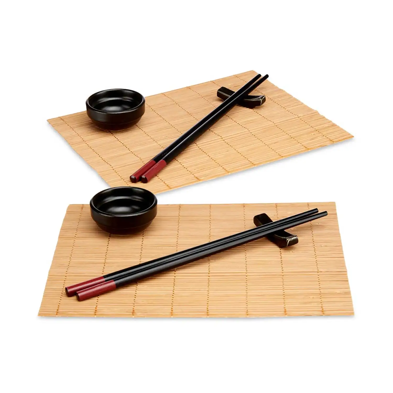 SET SUSHI CERAMICA Y BAMBU 8 PIEZAS