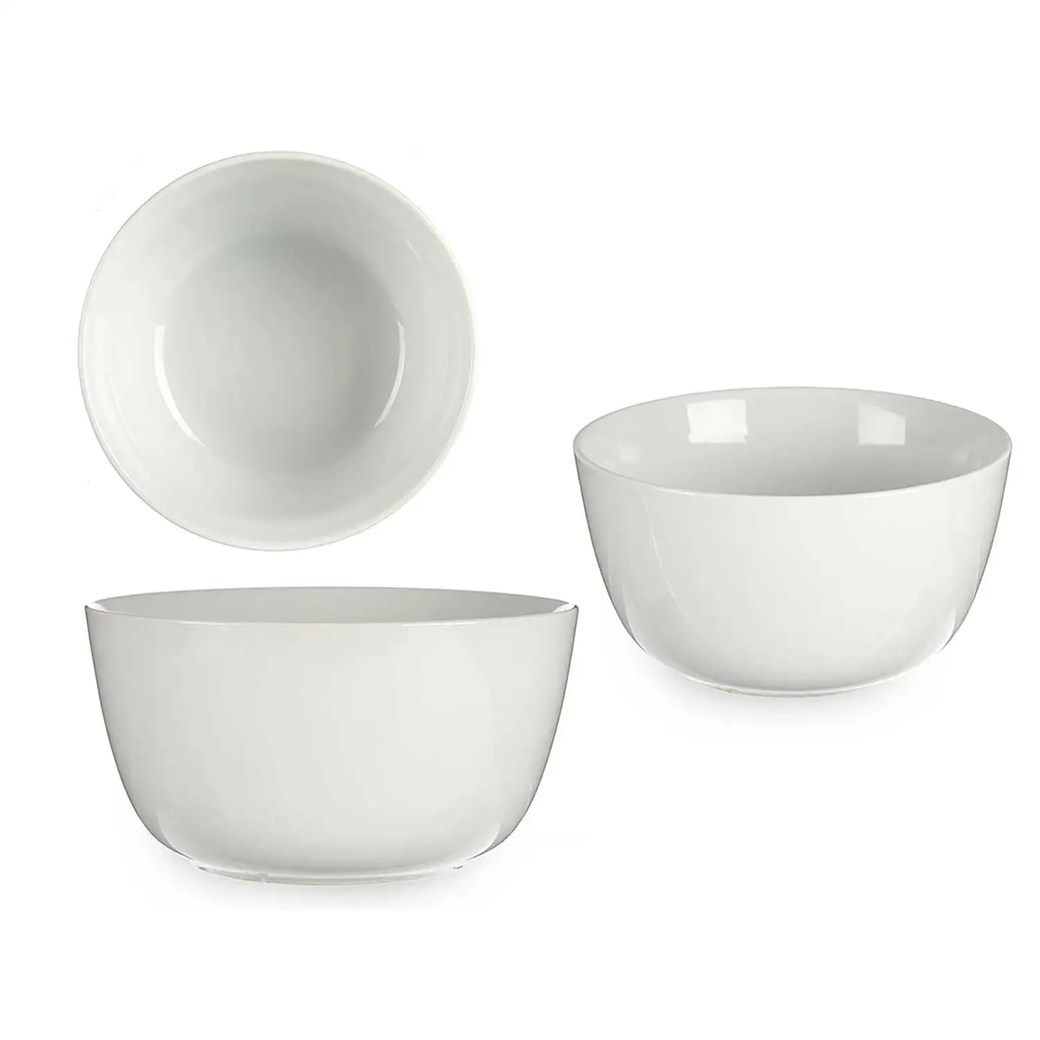 Bol redondo de porcelana blanca con 900ml de capacidad.