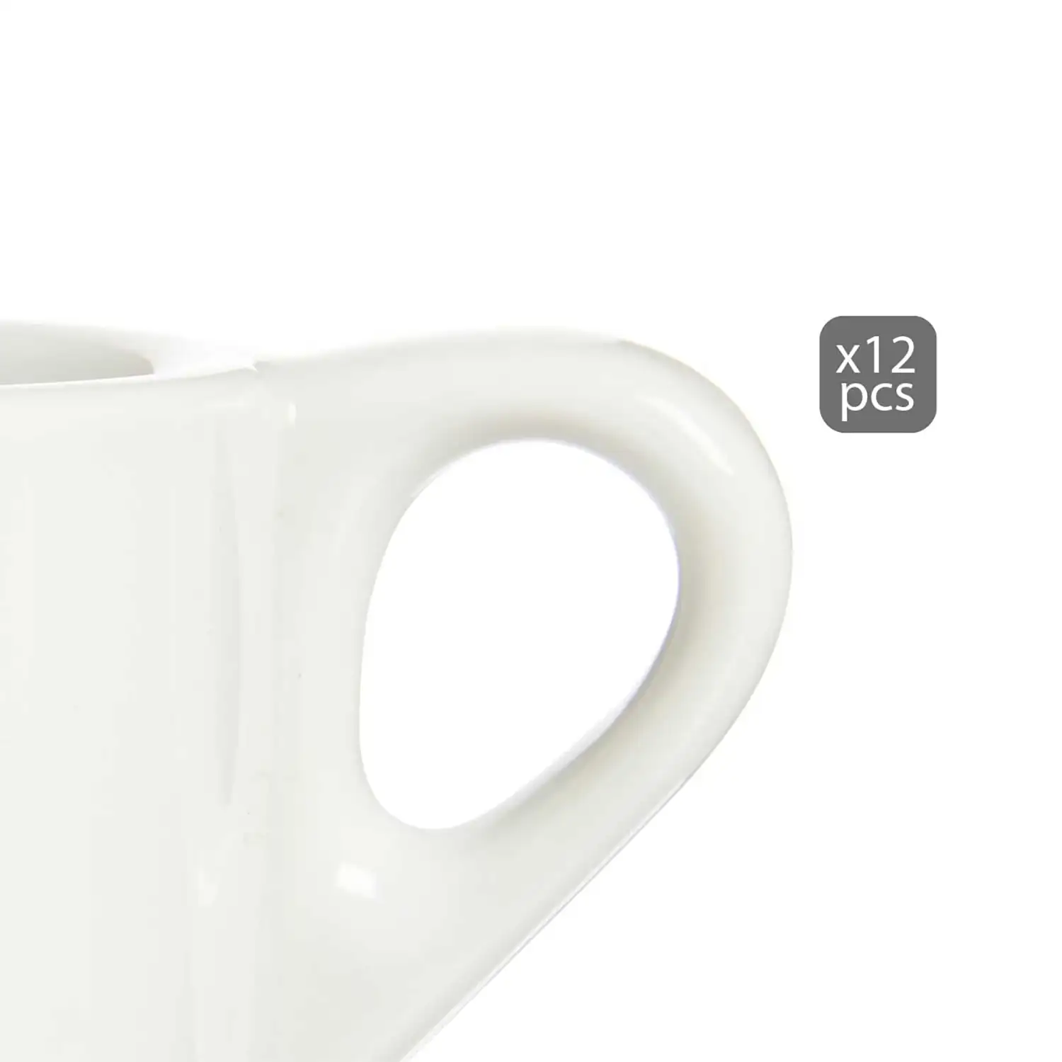 SET 6 TAZAS CAFE PORCELANA BLANCA CON PLATO 200ML