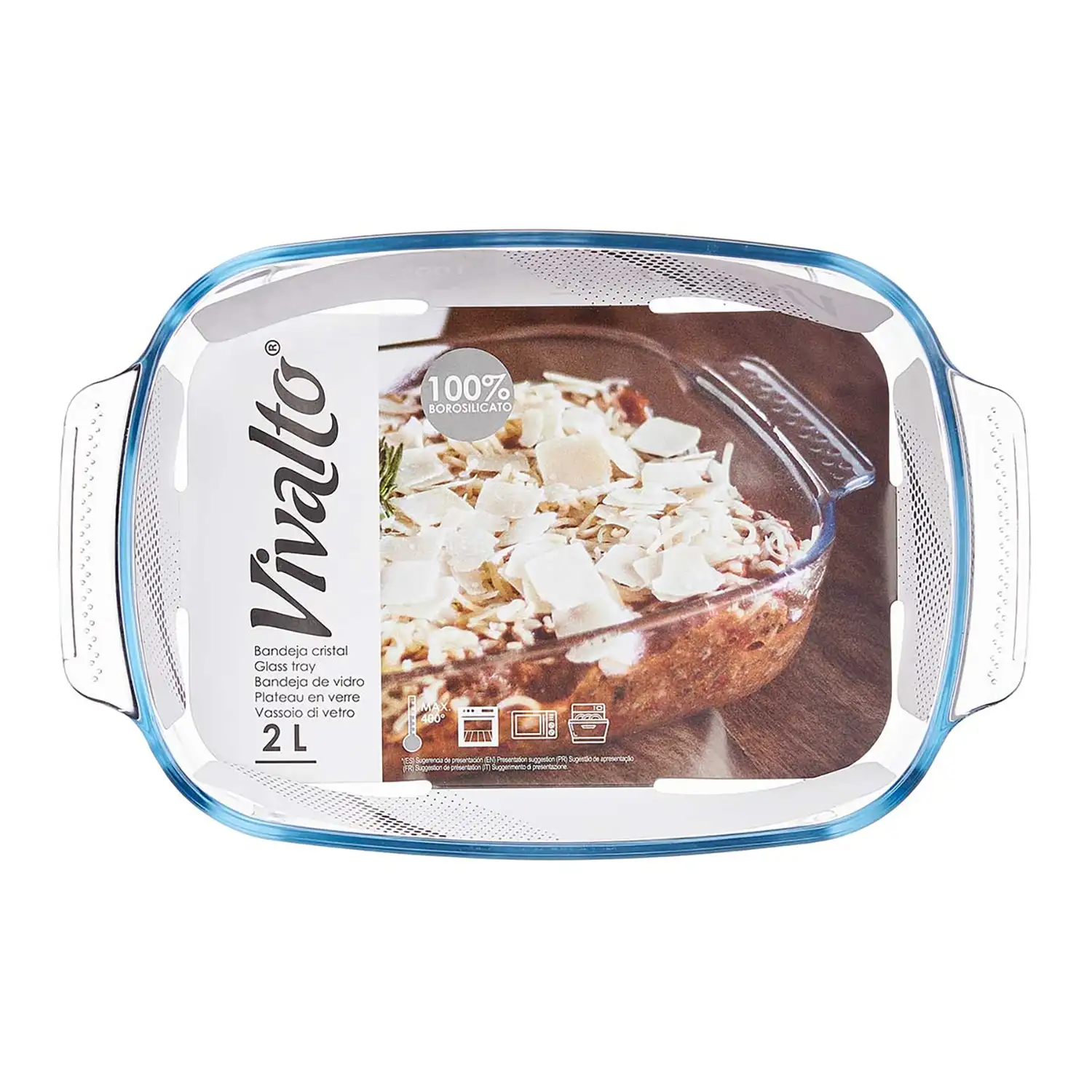BANDEJA BOROSILICATO RECTANGULAR ASAS 2000ML
