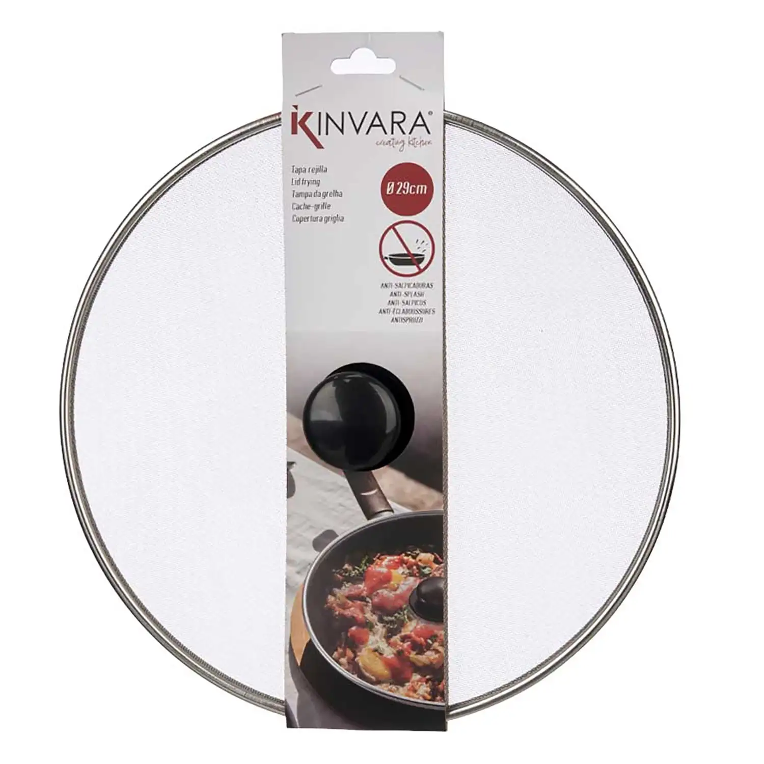 Tapa para sartén de acero con diseño de rejilla de 29cm.