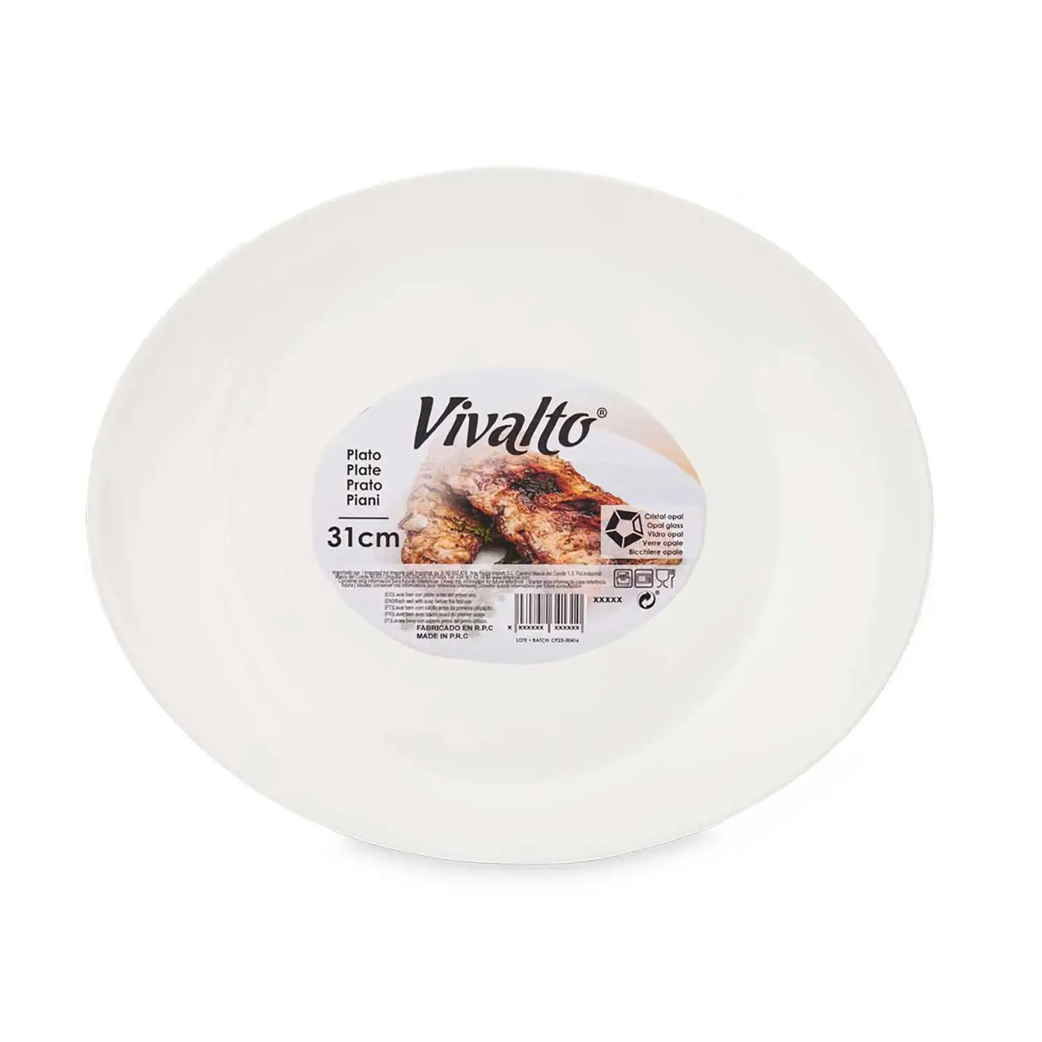 PACK 2 PLATOS CARNE OPAL OVALADO 31CM