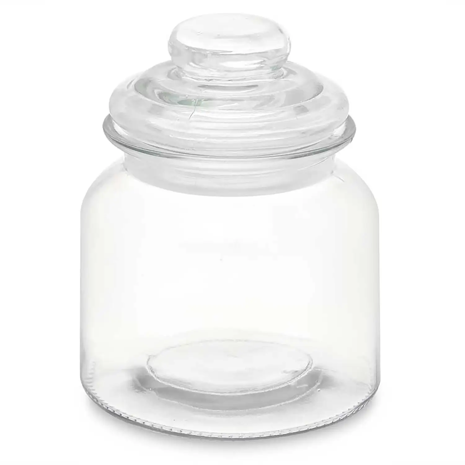 TARRO REDONDO LISO TAPA CRISTAL 600ML