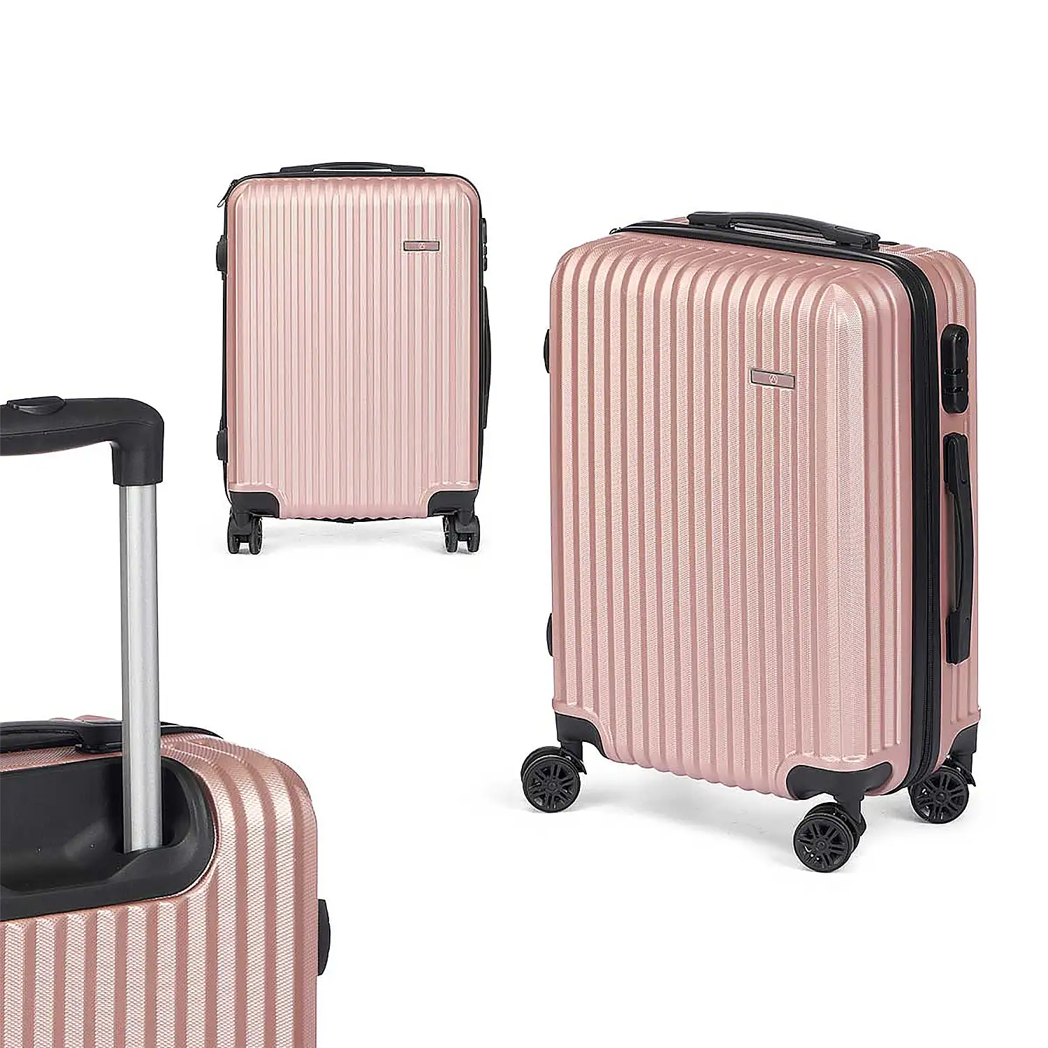Maleta trolley de cabina en ABS, ligera y resistente. Diseño listón.