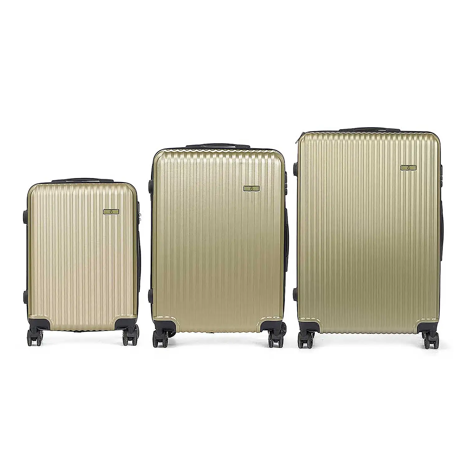 Set de 3 maletas trolley de ABS, ligeras y resistentes. Diseño listón.