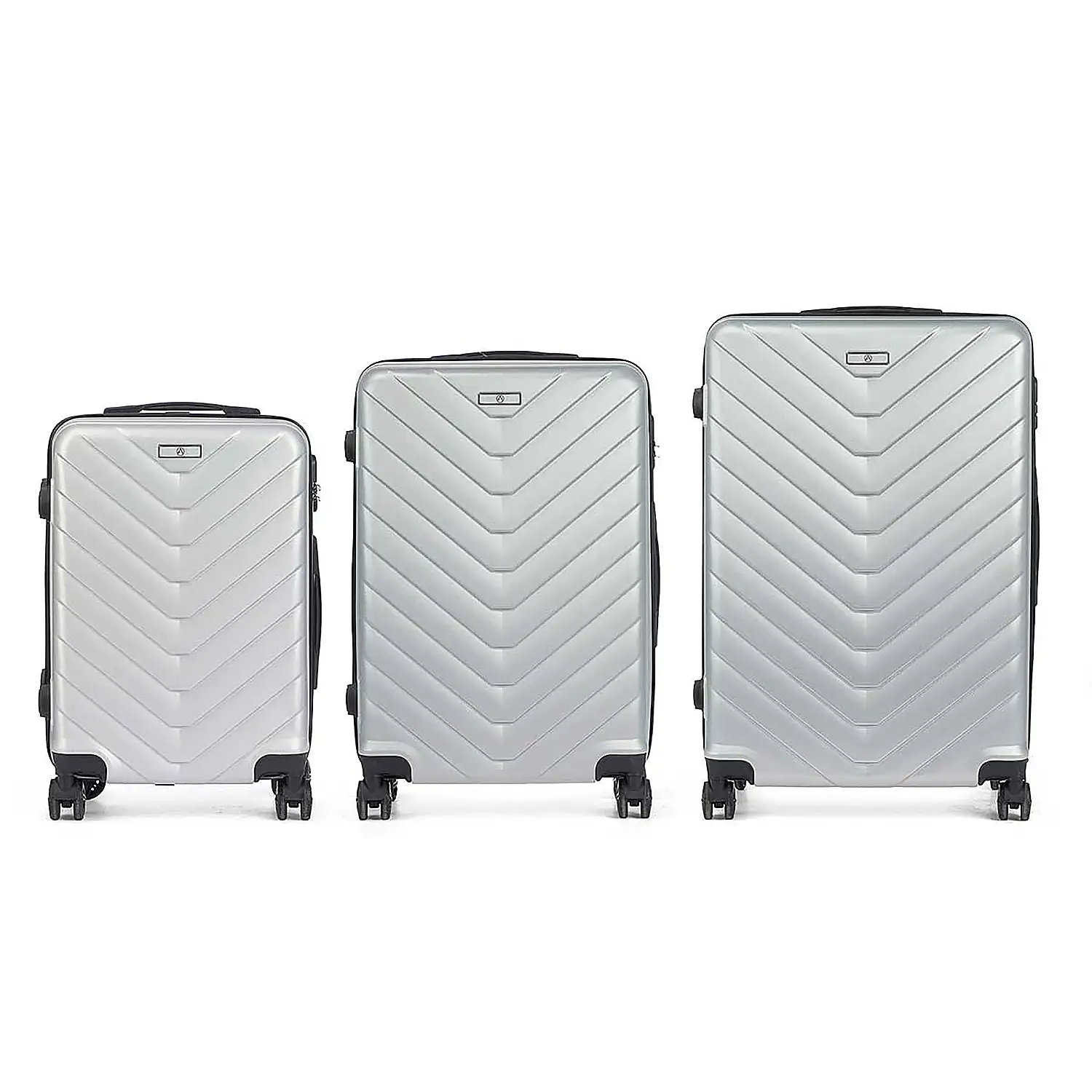 Set de 3 maletas trolley de ABS, ligeras y resistentes. Diseño escamas.