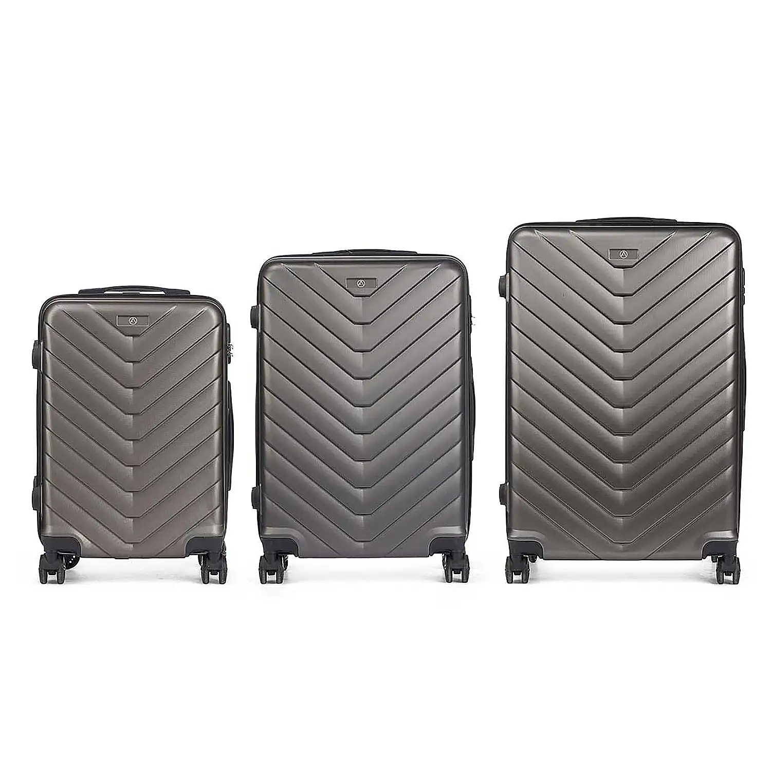 Set de 3 maletas trolley de ABS, ligeras y resistentes. Diseño escamas.