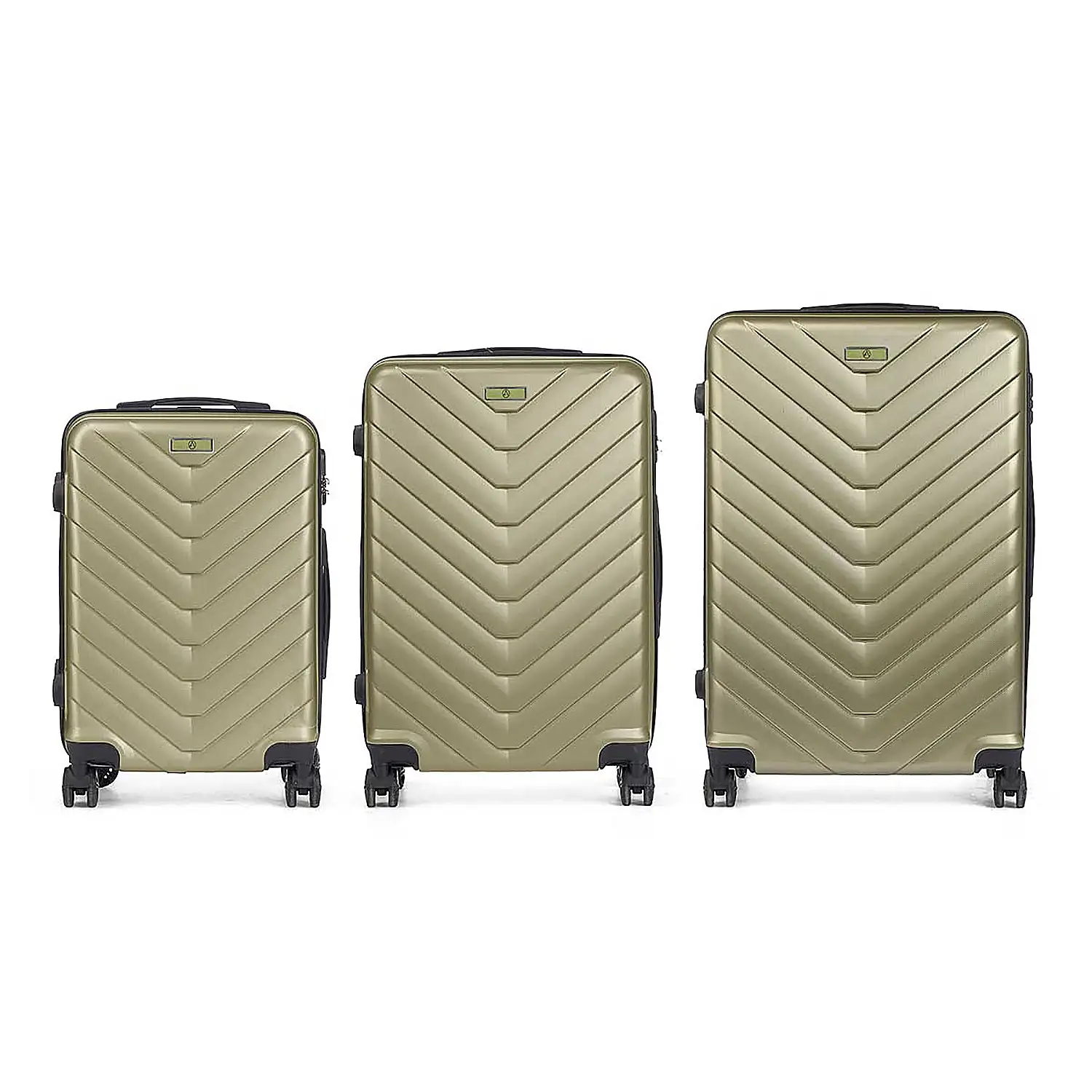 Set de 3 maletas trolley de ABS, ligeras y resistentes. Diseño escamas.