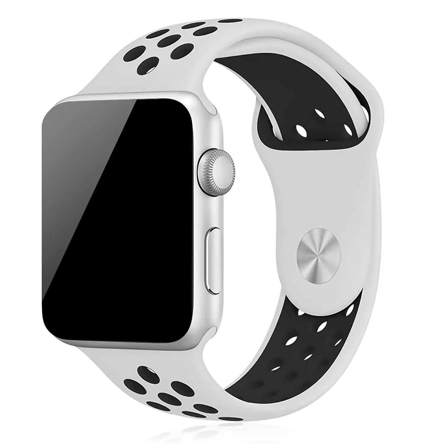 Correa deportiva de silicona Compatible con Apple Watch de: 42/44/45/49mm Talla M/L