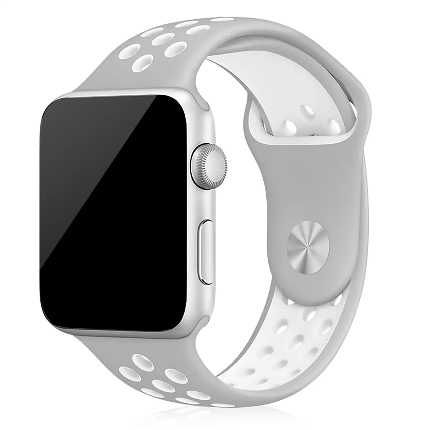 Correa deportiva de silicona Compatible con Apple Watch de: 42/44/45/49mm Talla M/L