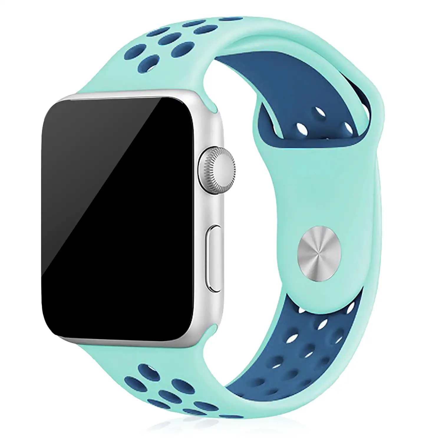 Correa deportiva de silicona Compatible con Apple Watch de: 42/44/45/49mm Talla M/L