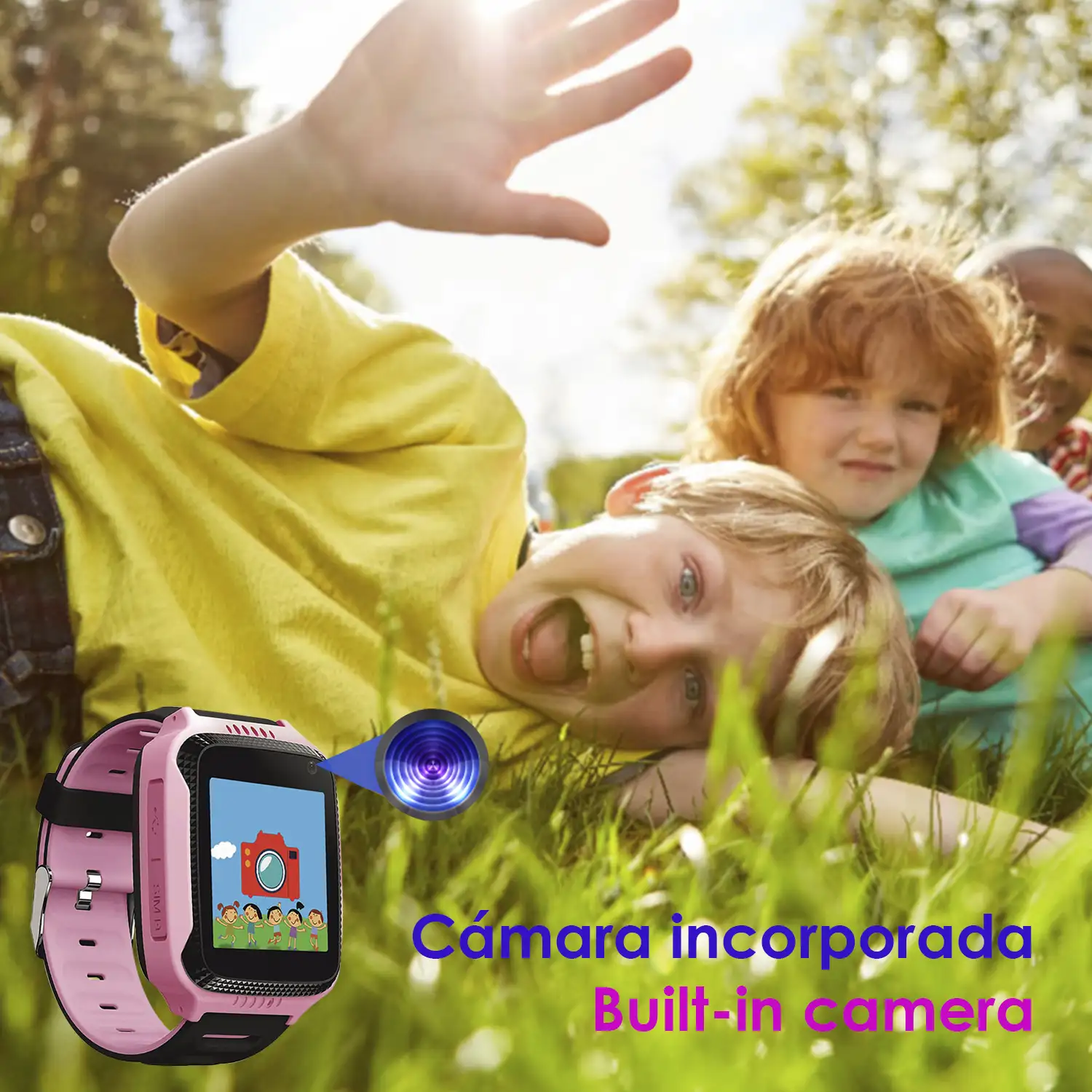 Smartwatch GPS especial para niños, con cámara, función de rastreo, llamadas SOS y recepción de llamada.