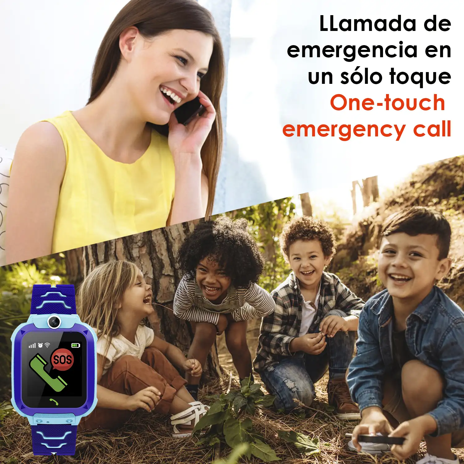Smartwatch LBS especial para niños, con función de rastreo, llamadas SOS y recepción de llamada.