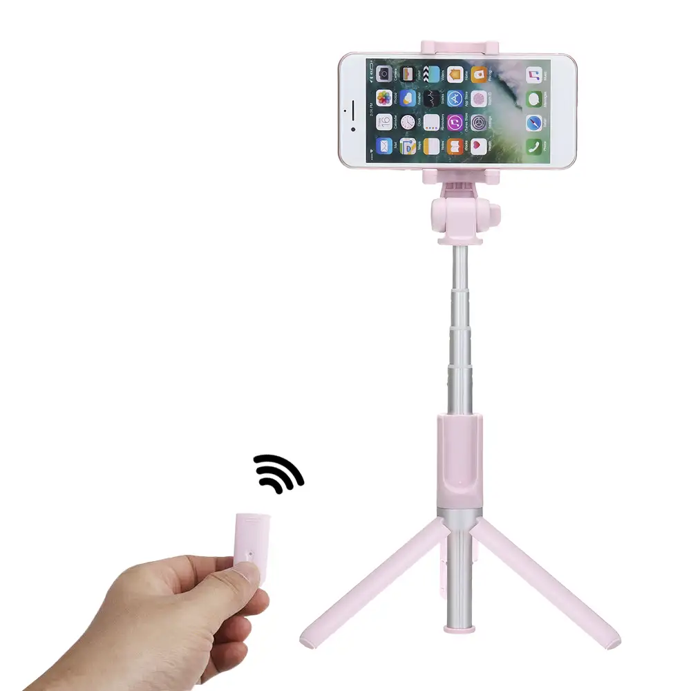 Palo selfie con trípode extensible y disparador remoto Bluetooth