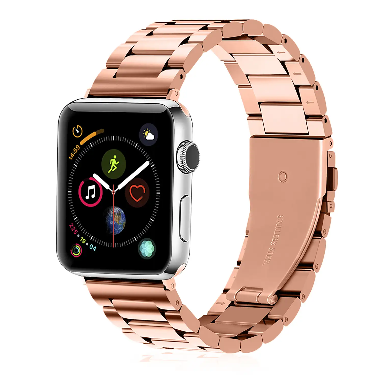 Correa metálica tipo Oyster de acero inoxidable Compatible Apple Watch 38/40/41mm