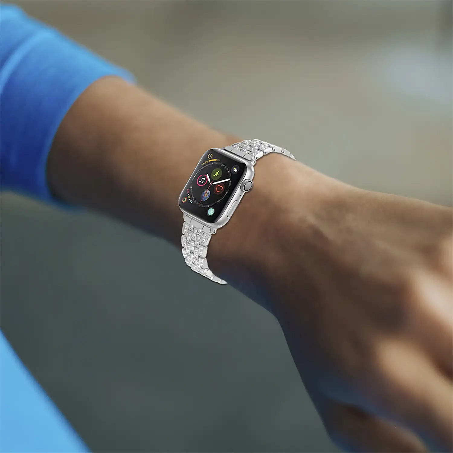 Correa de metal con brillantes Compatible Apple Watch 38/40/41mm
