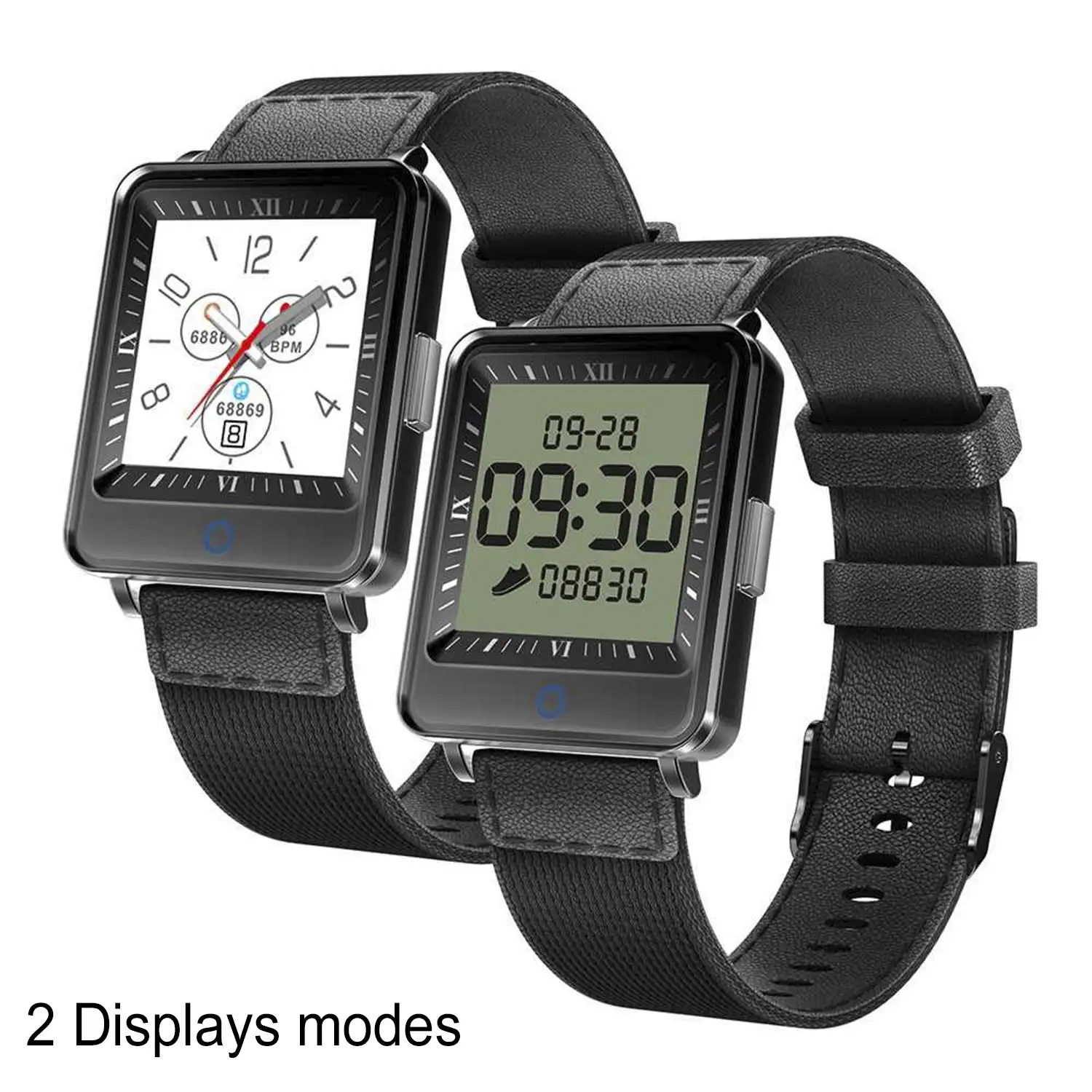 Brazalete inteligente AK-CV16 con doble pantalla, monitor de salud y notificaciones