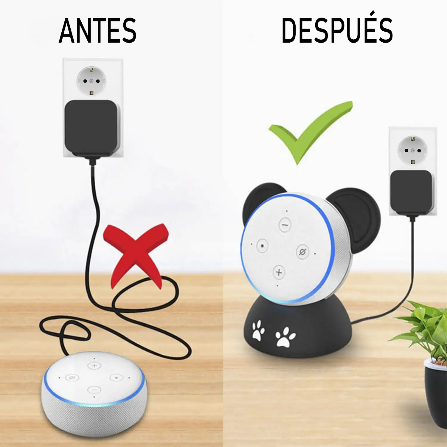 Soporte para Amazon Echo Dot (Gen 3) con forma de oso panda